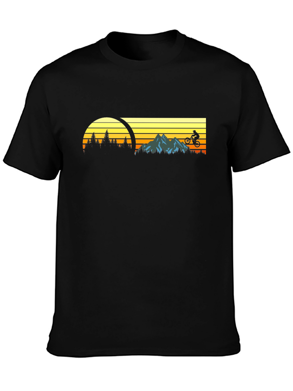 Mountain Biking Sunset Graphic Tee
