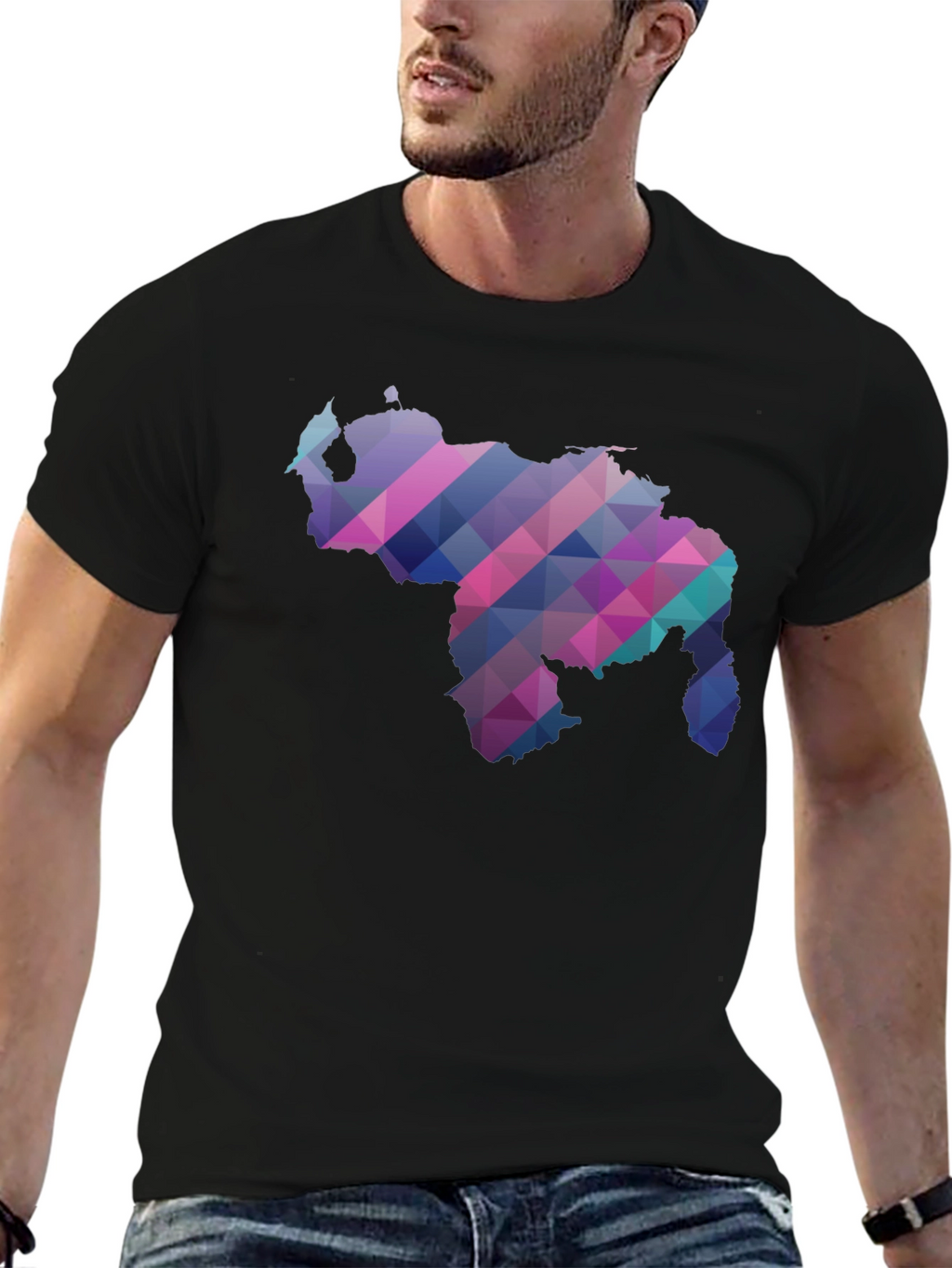 Venezuela Map Geometric Graphic T-Shirt