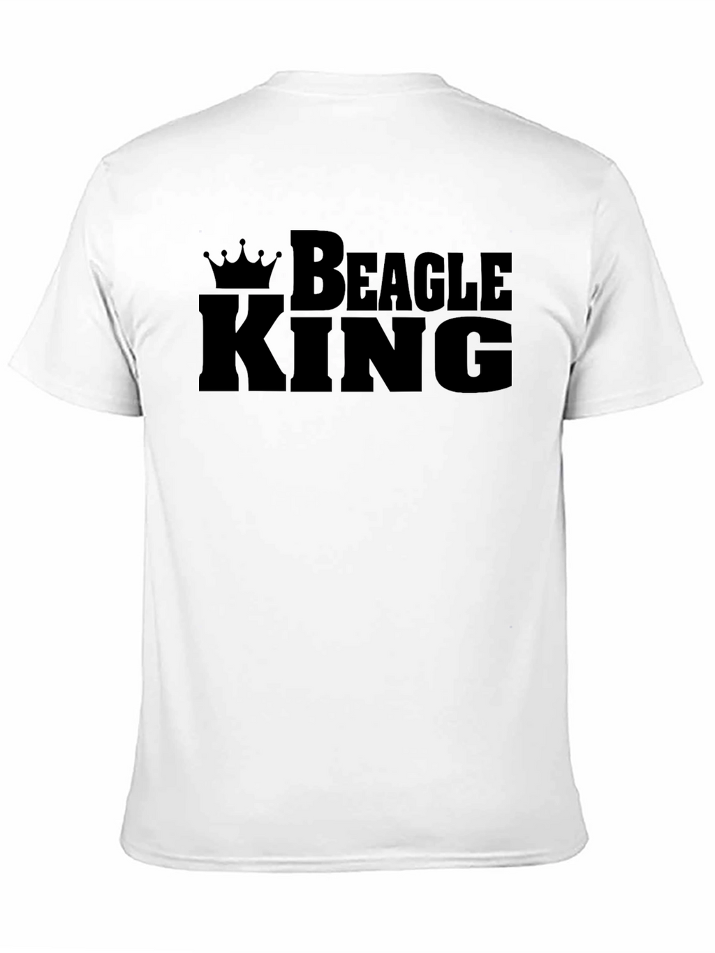 Beagle King Graphic Tee - Black Cotton Crew Neck
