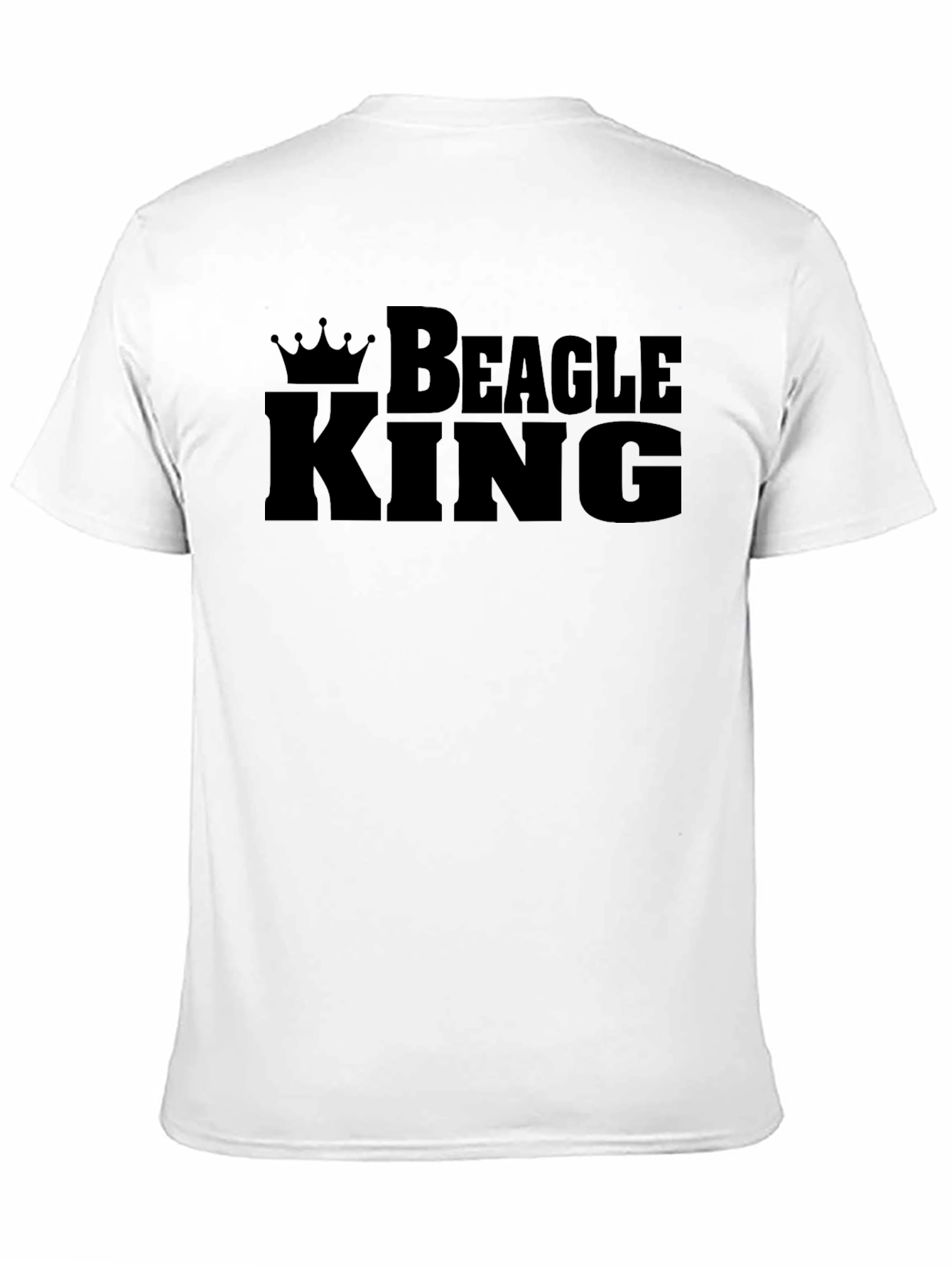 Beagle King Graphic Tee - Black Cotton Crew Neck