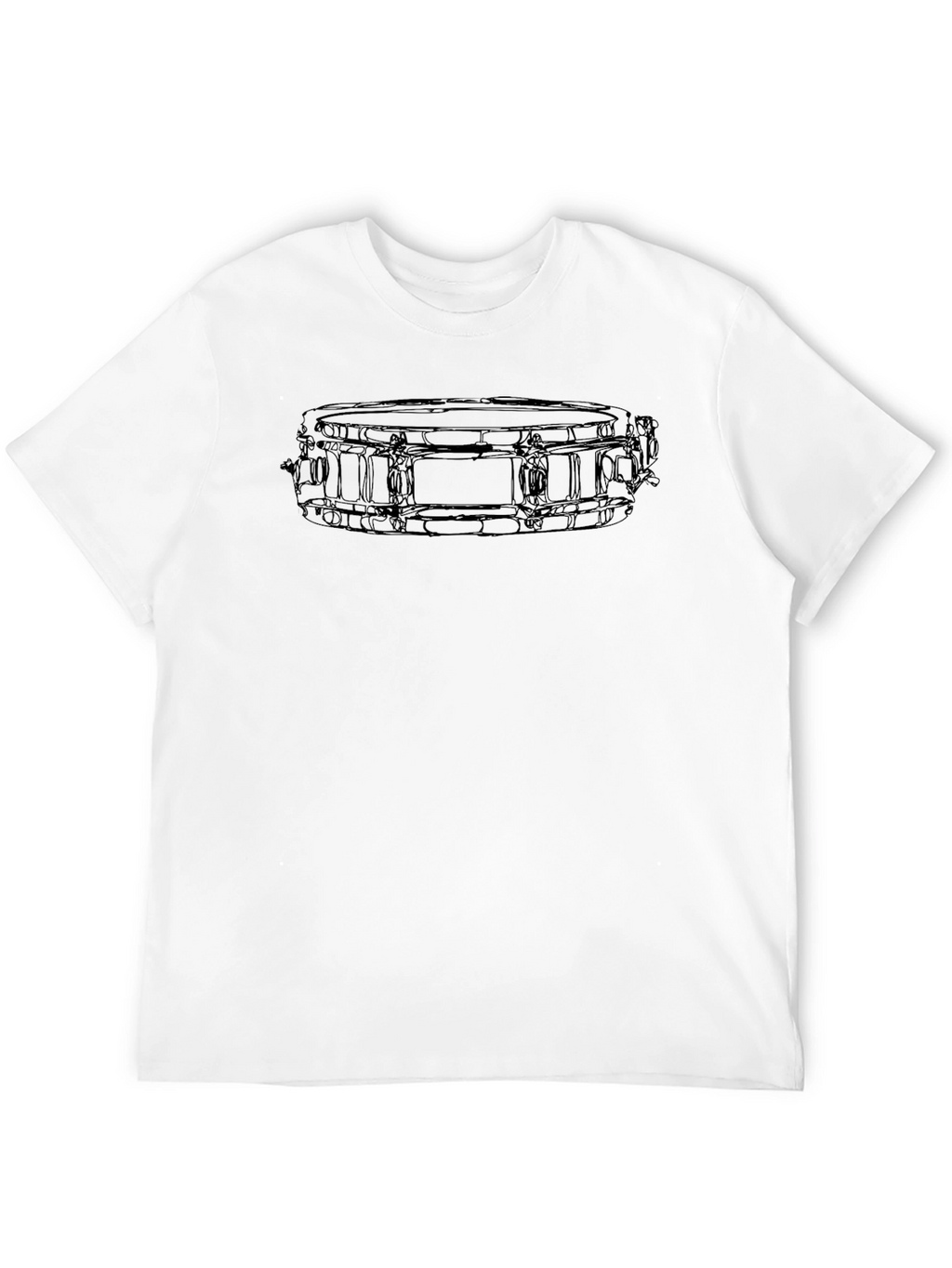 Black Snare Drum Outline Graphic Tee
