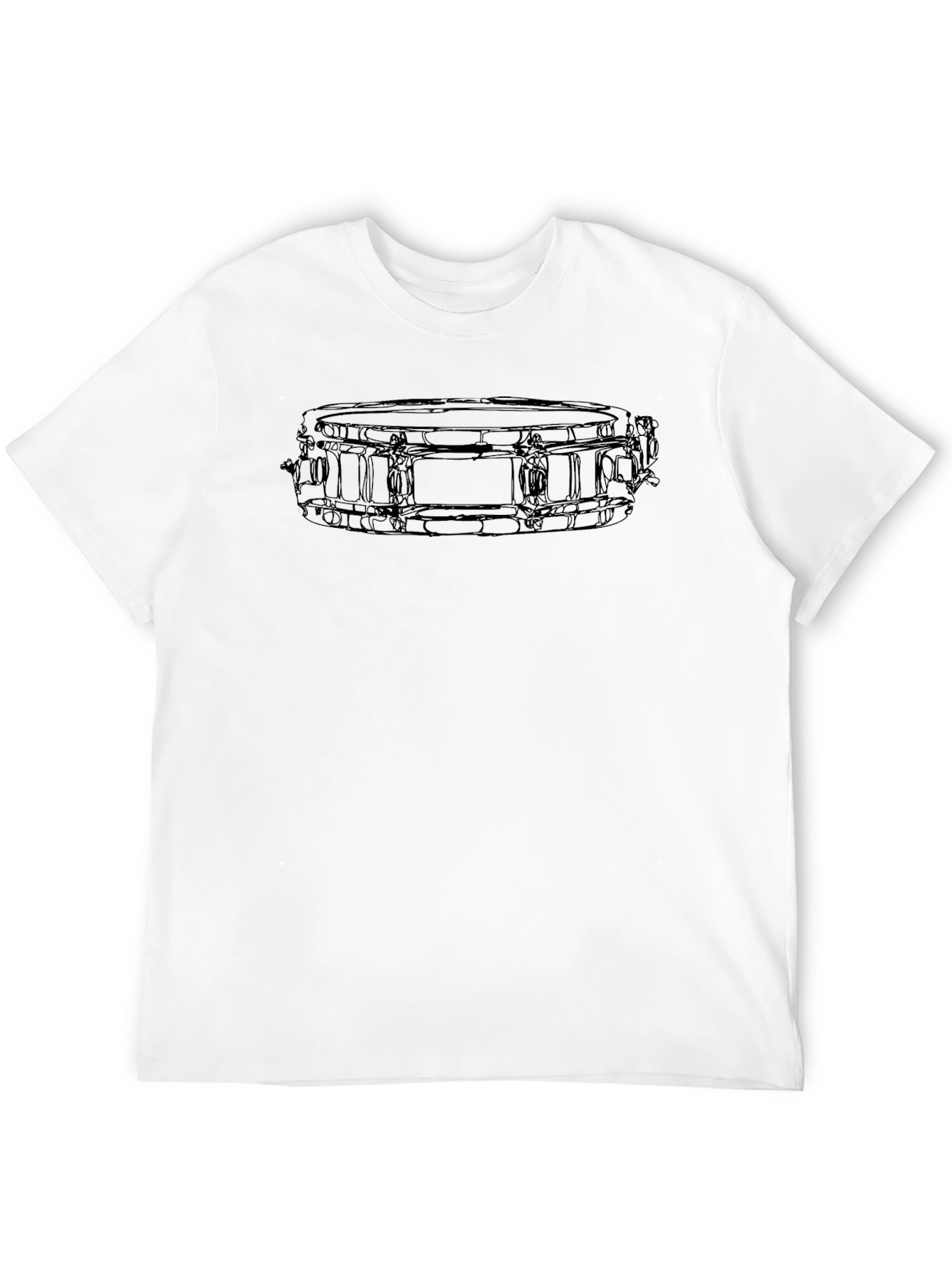 Black Snare Drum Outline Graphic Tee