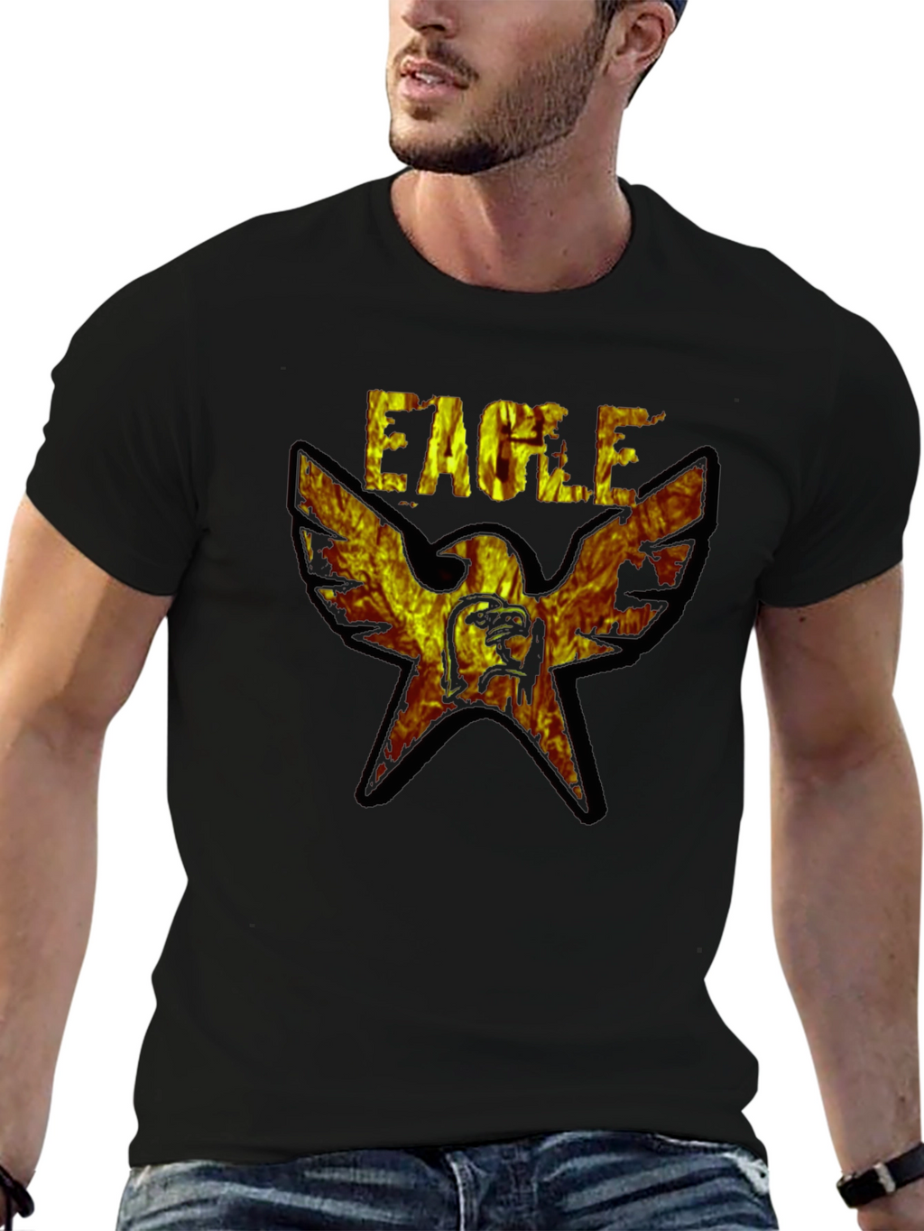 Fiery Eagle Graphic T-Shirt - Bold & Unique Design