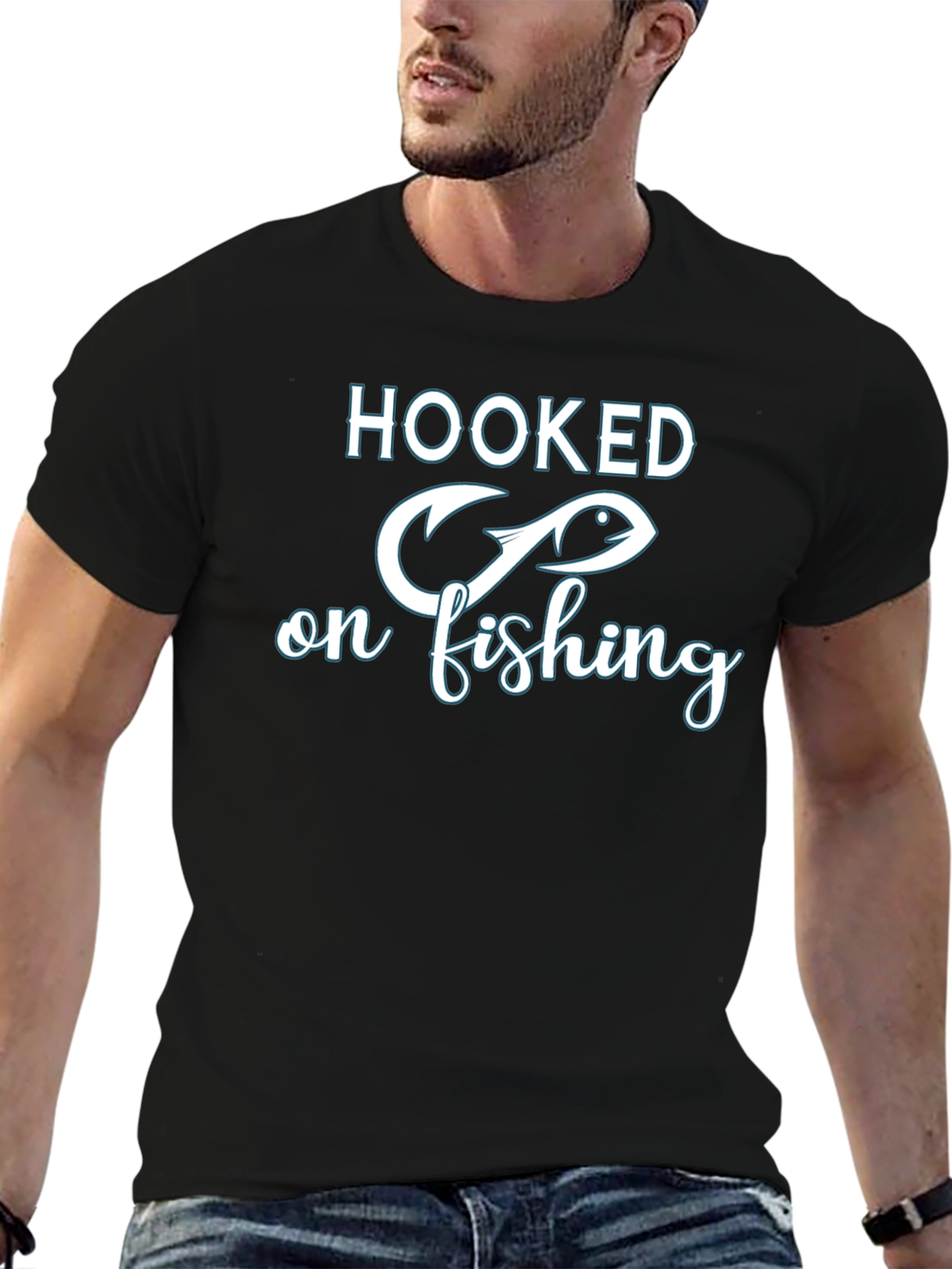 Hooked On Fishing Graphic T-Shirt - Fisherman Tee