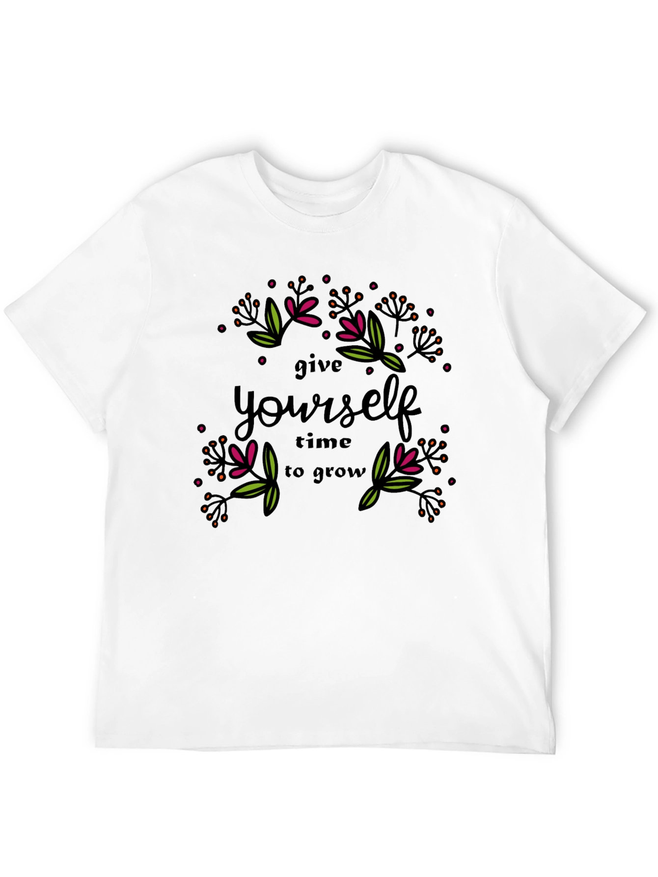 Give Yourself Time to Grow Graphic Tee - Black