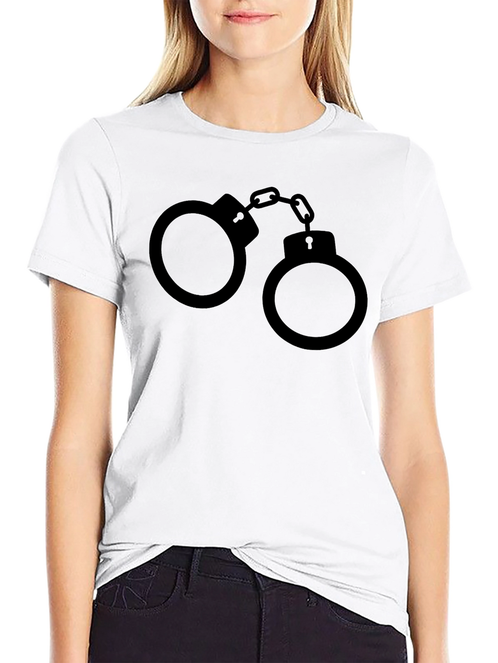 Handcuffs Graphic Black T-Shirt