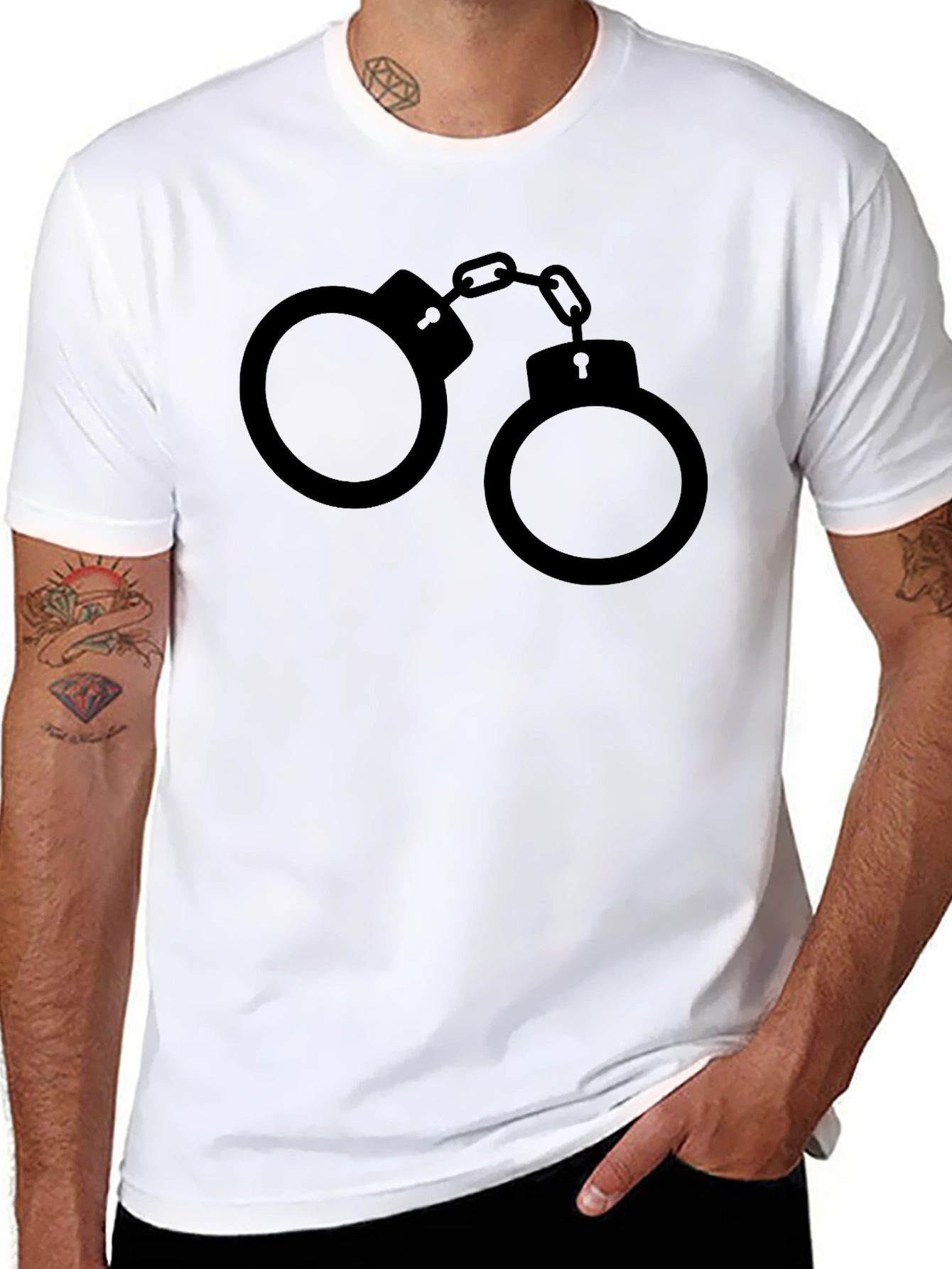 Handcuffs Graphic Black T-Shirt