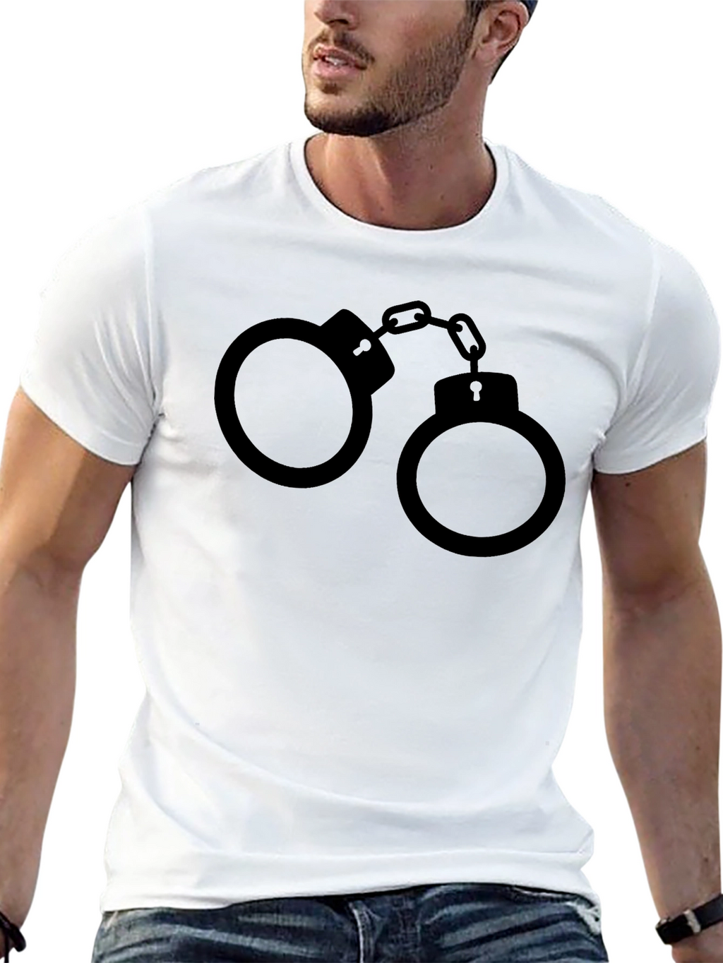 Handcuffs Graphic Black T-Shirt