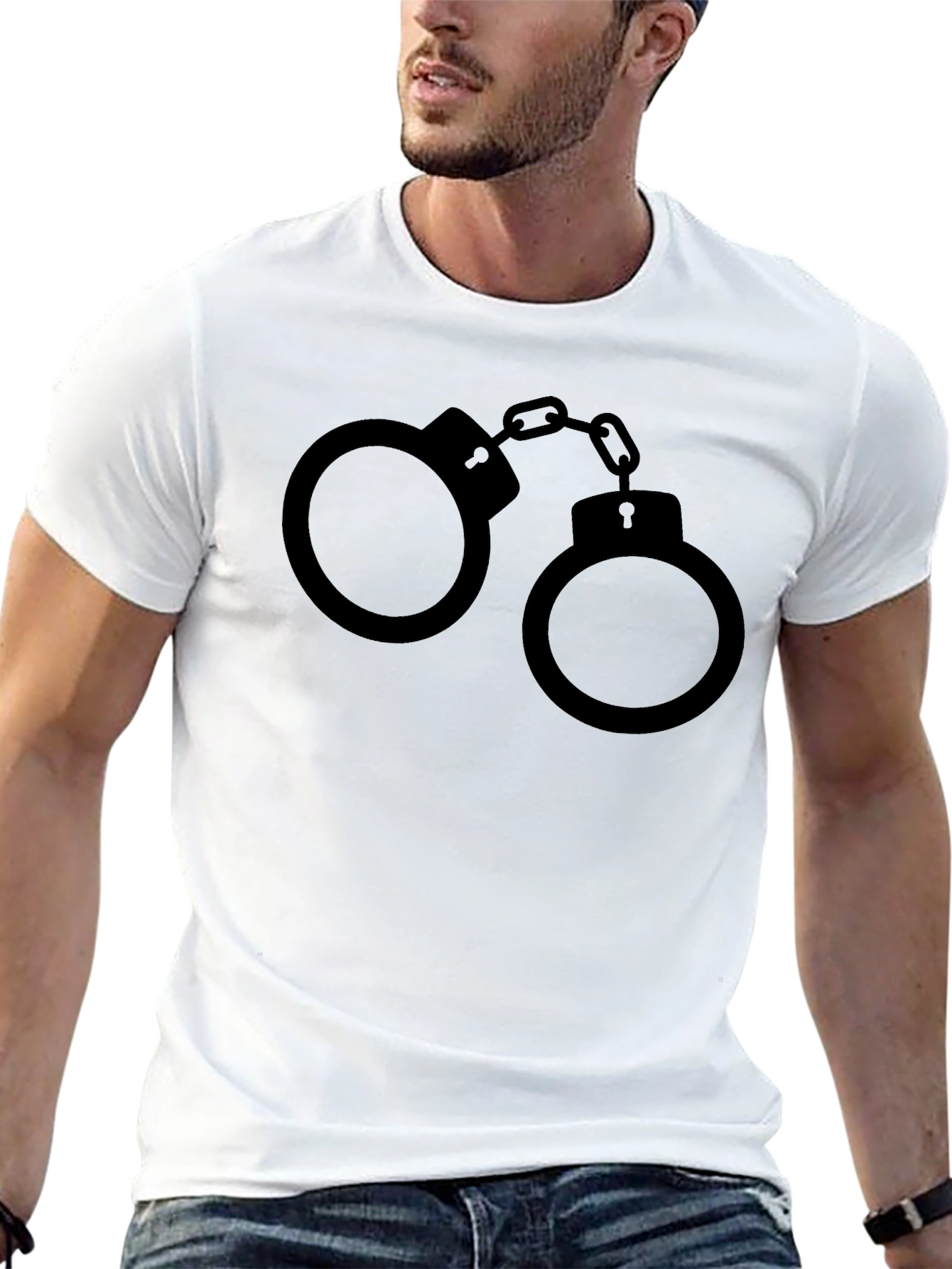 Handcuffs Graphic Black T-Shirt