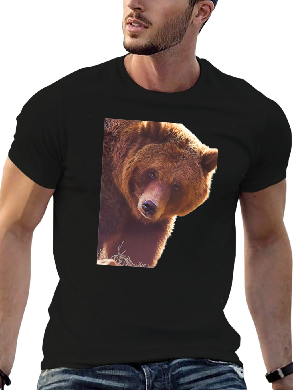 Bear Graphic Black T-Shirt