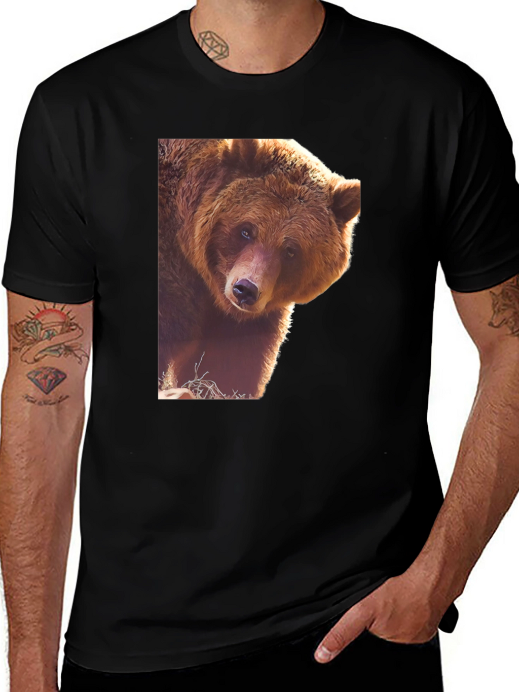 Bear Graphic Black T-Shirt