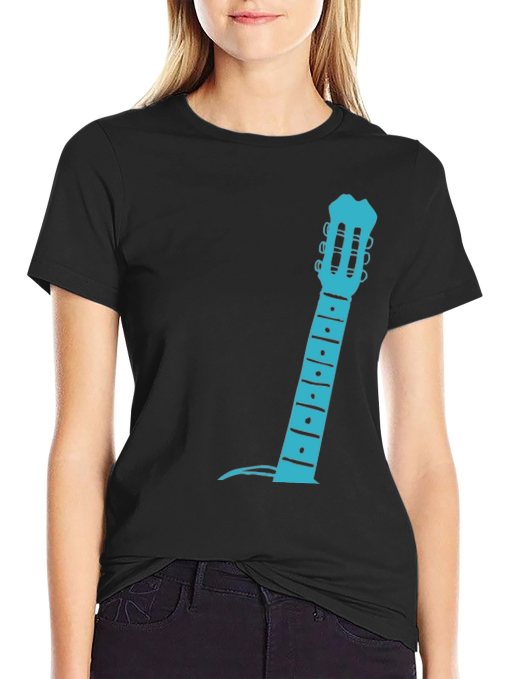 Guitar Neck Graphic Tee - Black