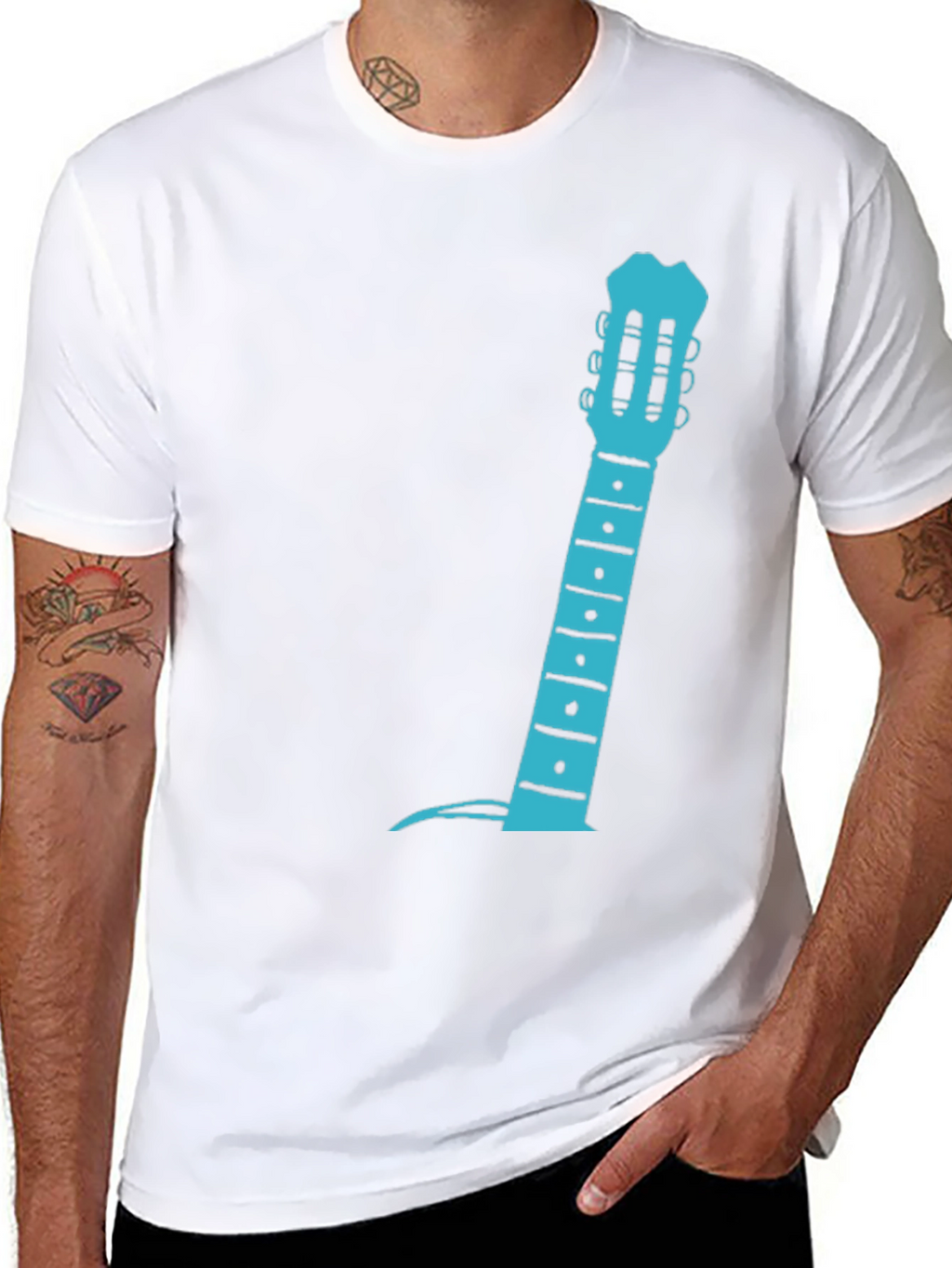 Guitar Neck Graphic Tee - Black