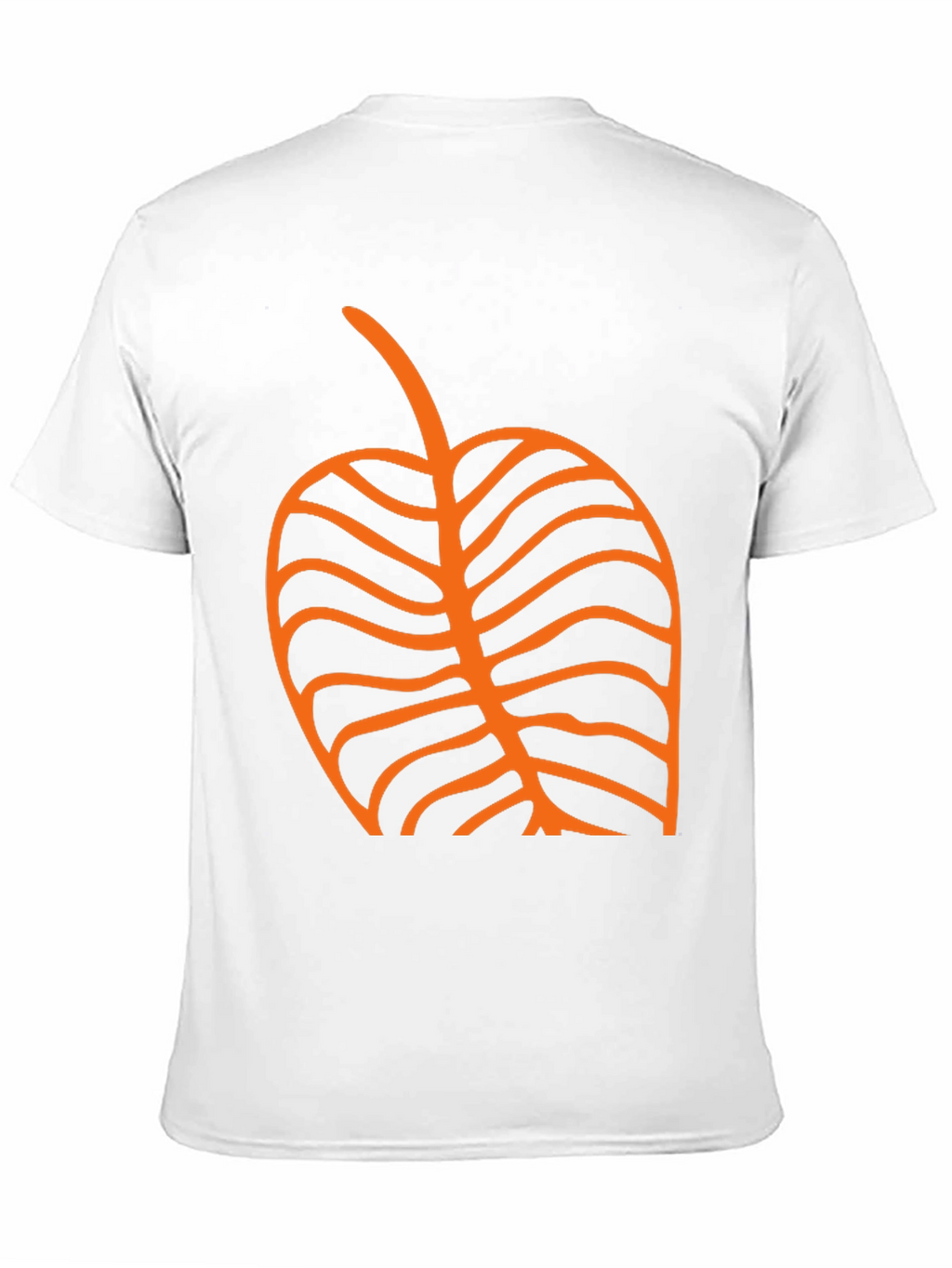 Black T-Shirt with Orange Leaf Graphic