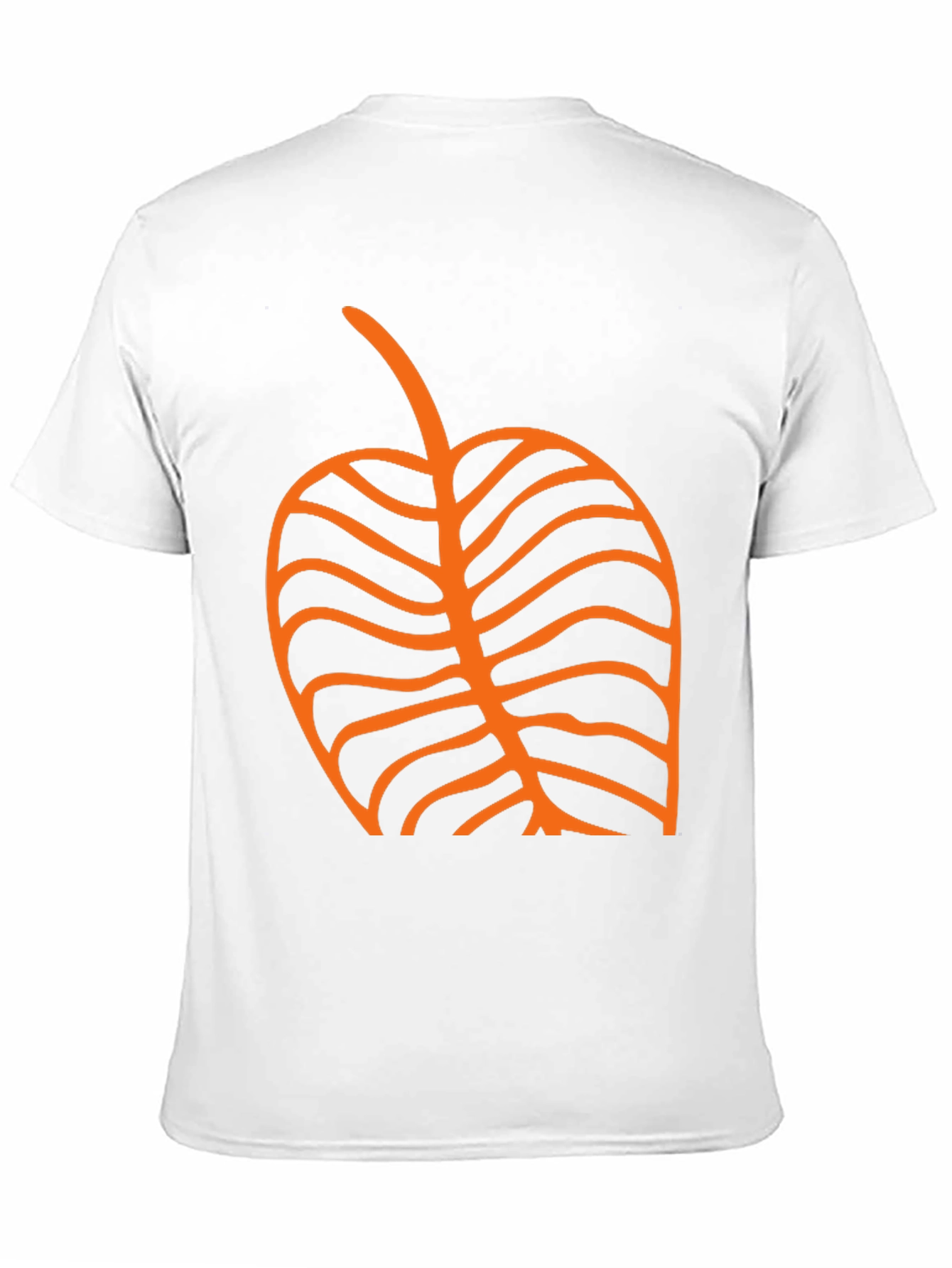 Black T-Shirt with Orange Leaf Graphic