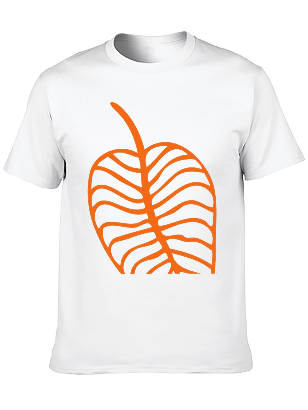 Black T-Shirt with Orange Leaf Graphic