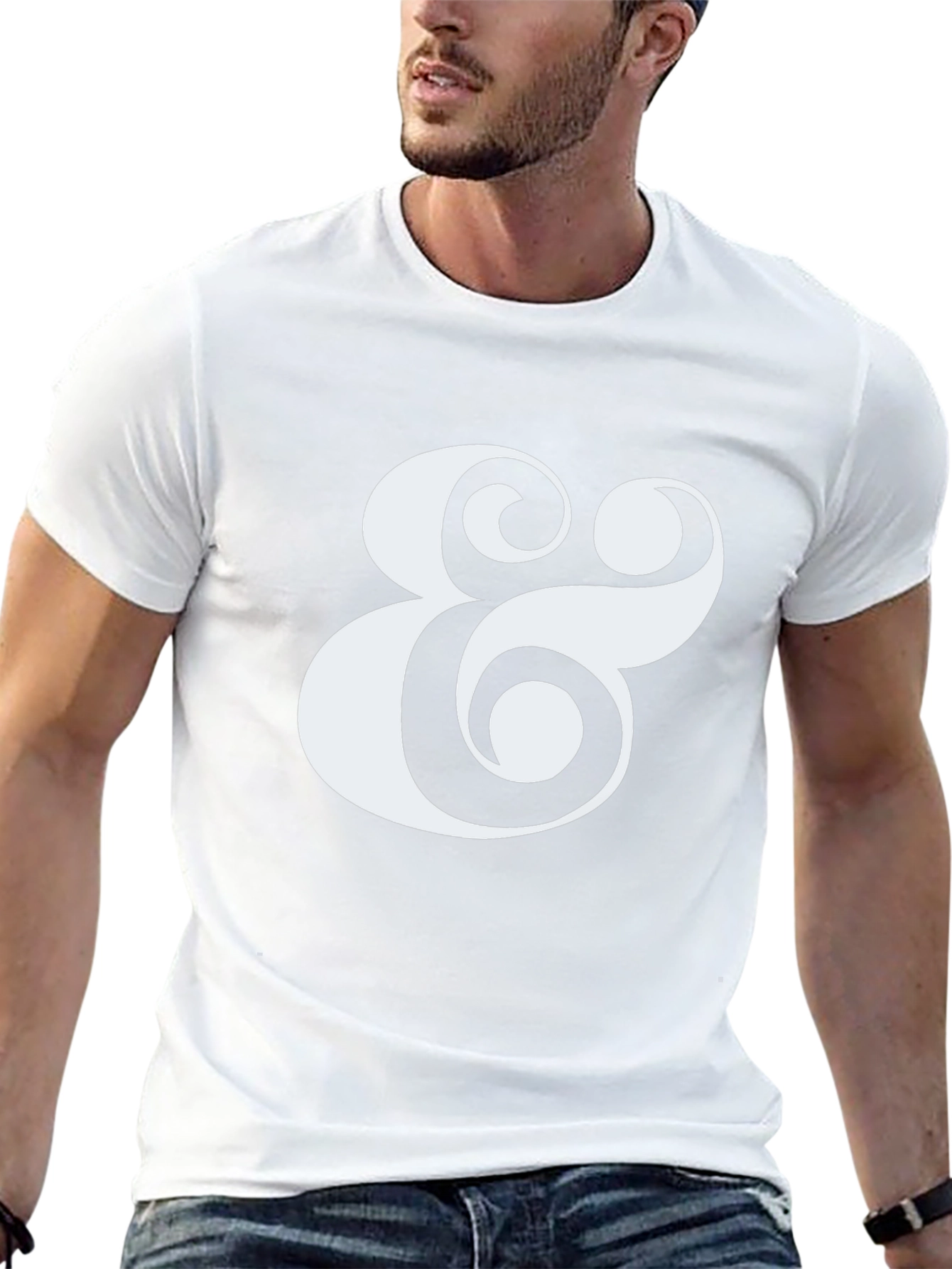 Stylish Ampersand Graphic Tee - Classic Black