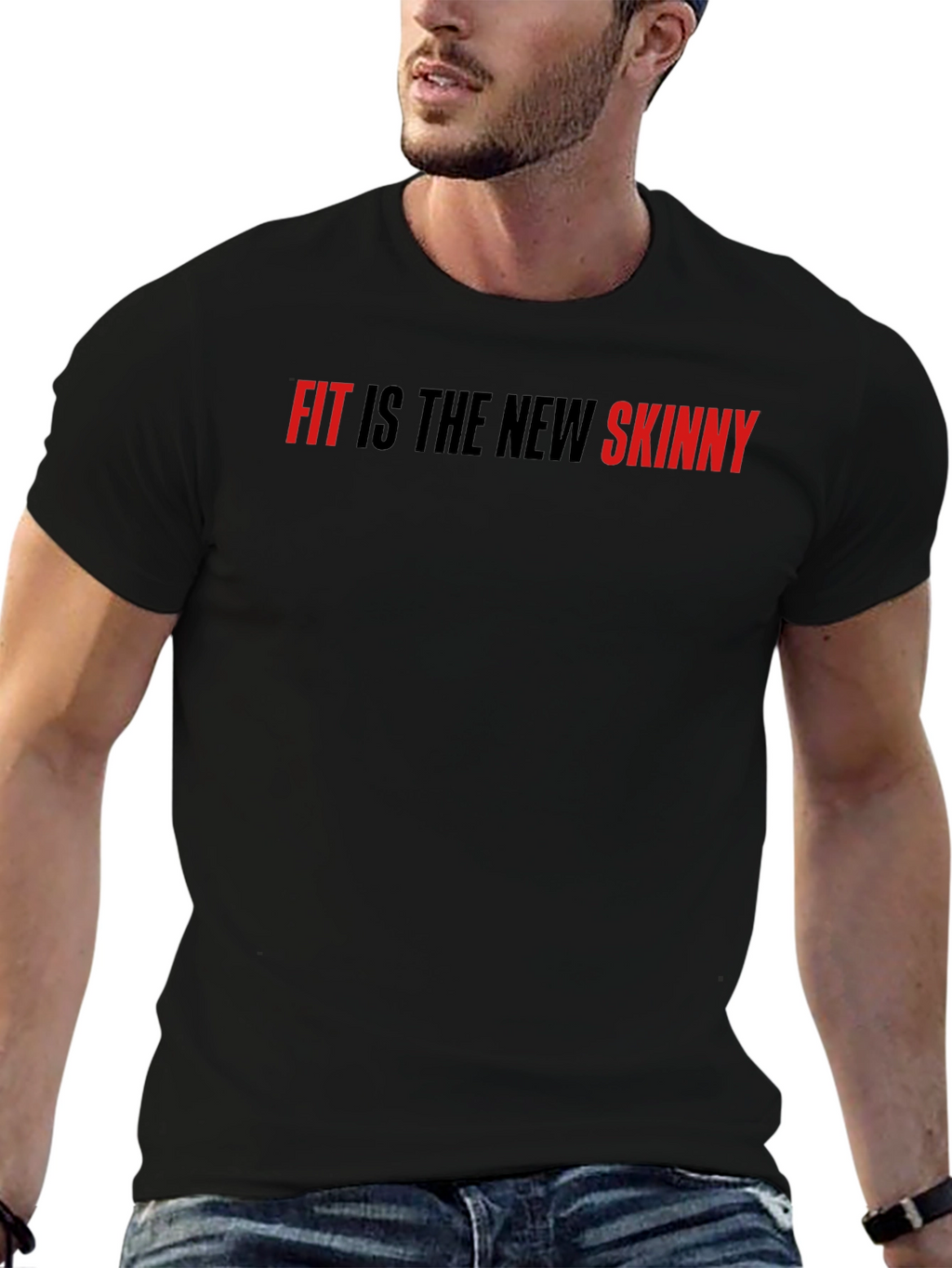 Fit is the New Skinny Black Graphic Tee