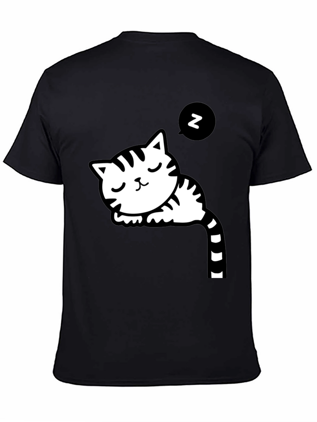 Cute Cat Nap Black T-Shirt