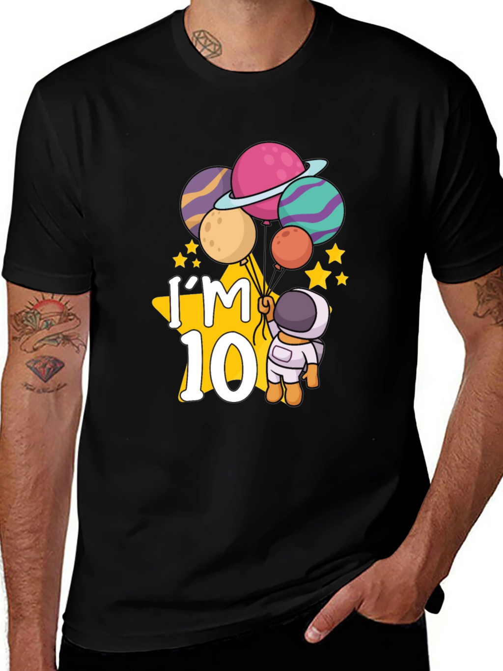Im 10! Birthday Astronaut Planets T-Shirt