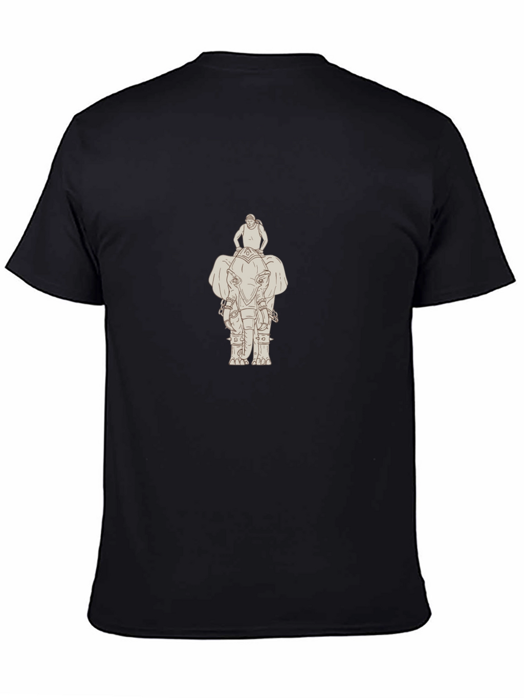 Elephant Rider Graphic Tee - Classic Black Cotton T-Shirt