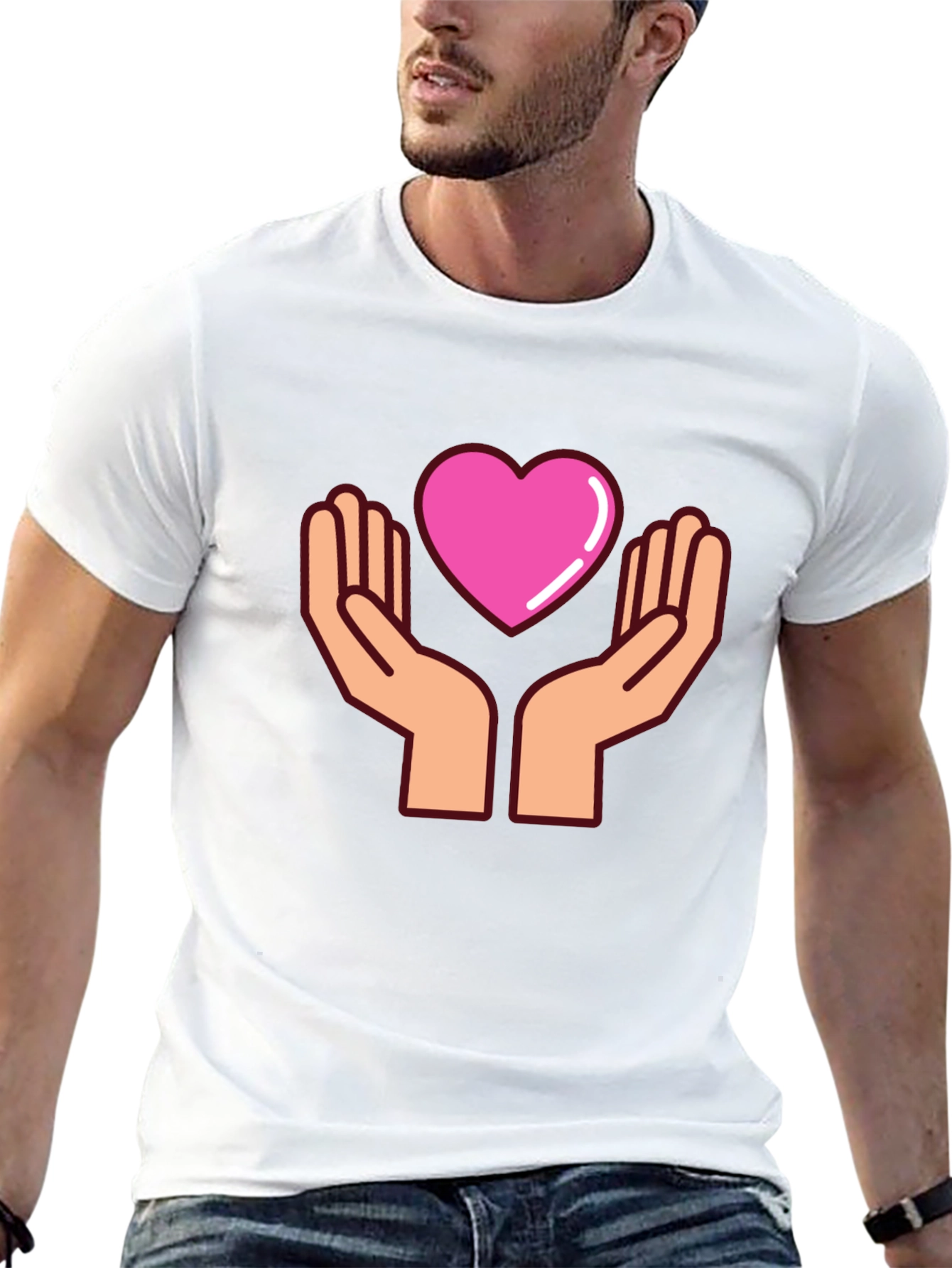 Heart Hands Graphic T-Shirt - Black