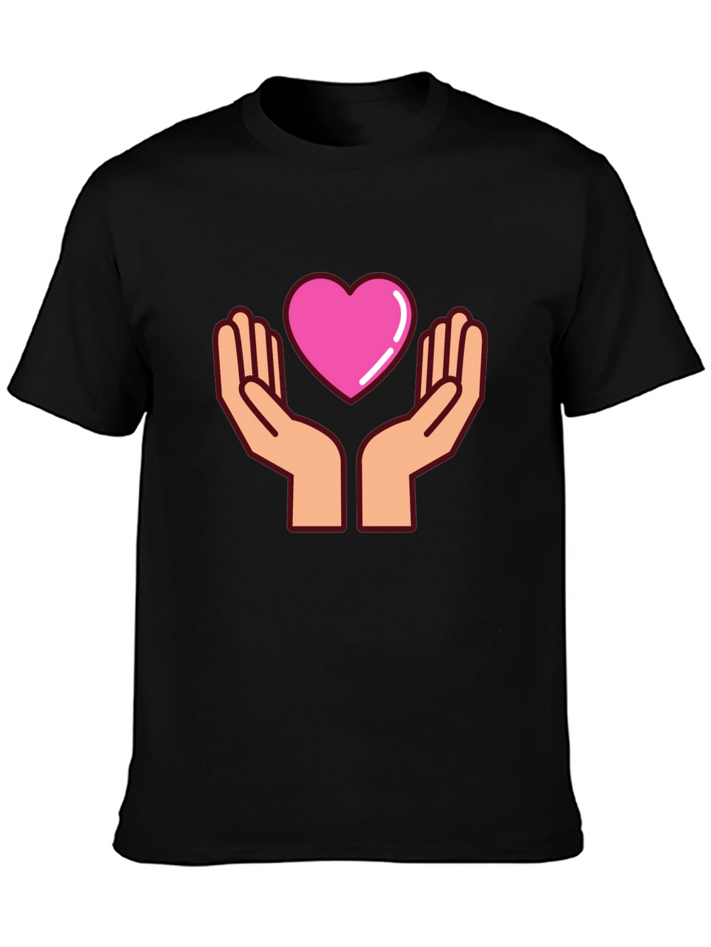 Heart Hands Graphic T-Shirt - Black