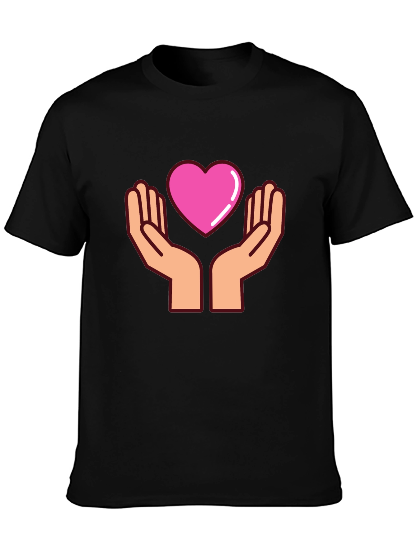 Heart Hands Graphic T-Shirt - Black