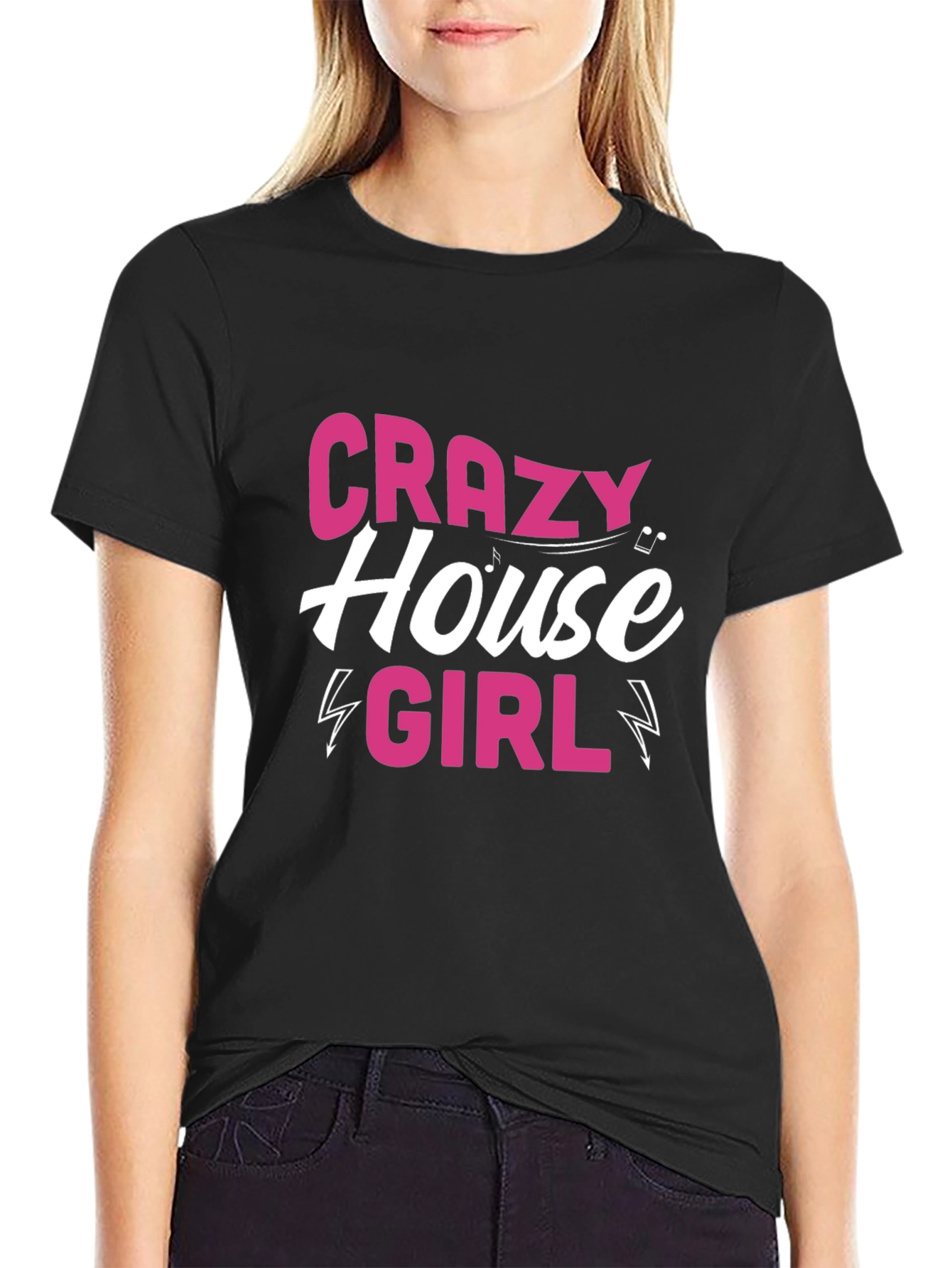 Crazy House Girl Black T-Shirt