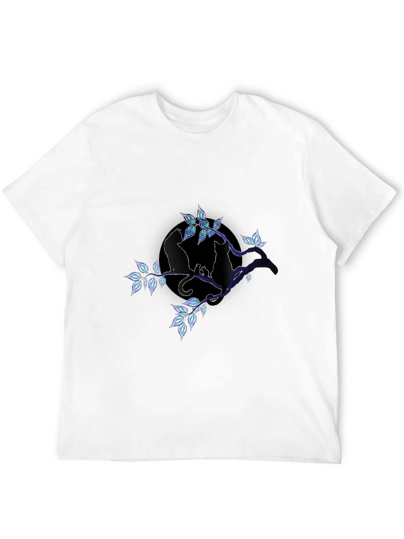 Cat Silhouette on Branch T-Shirt