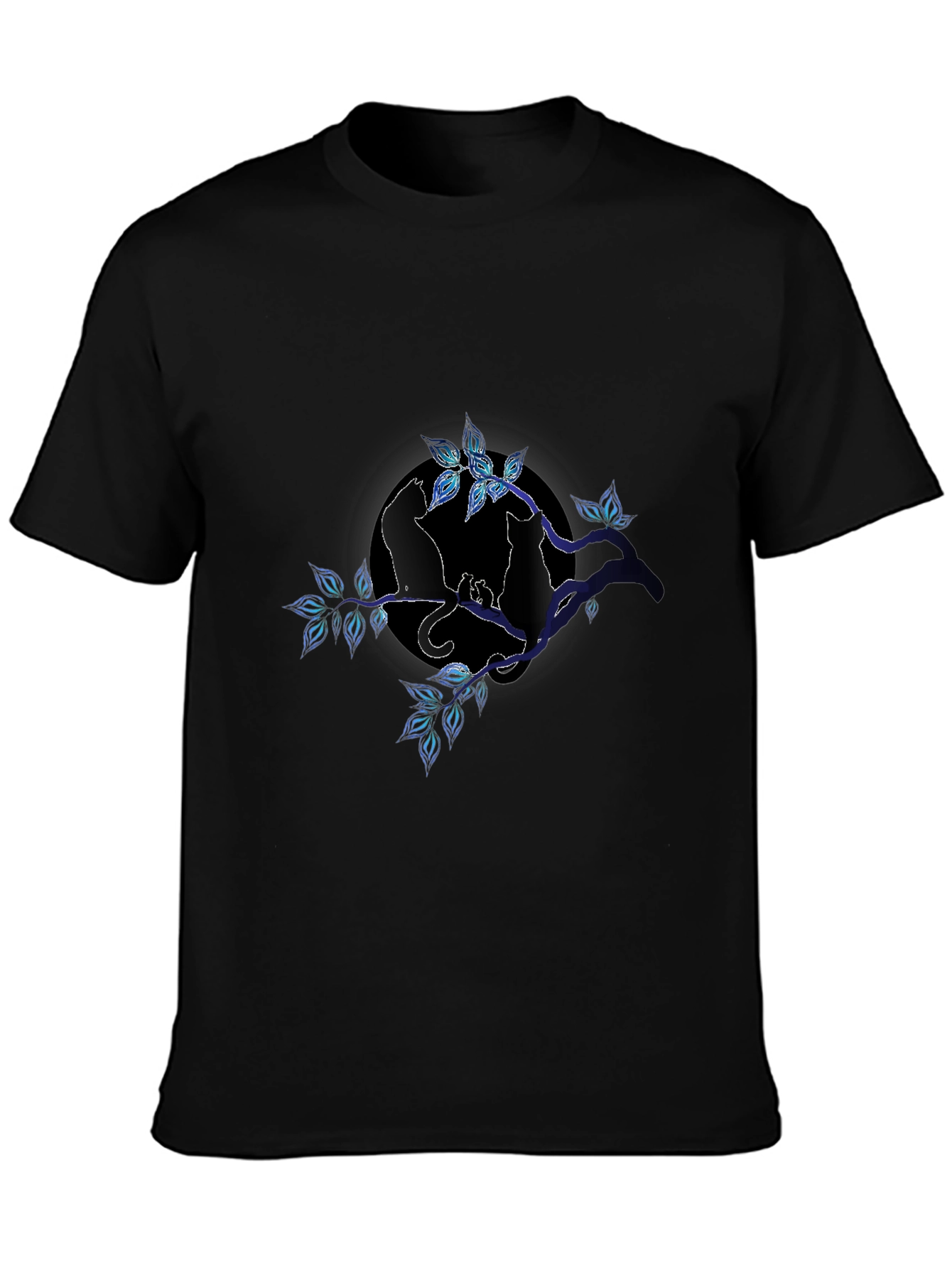 Cat Silhouette on Branch T-Shirt