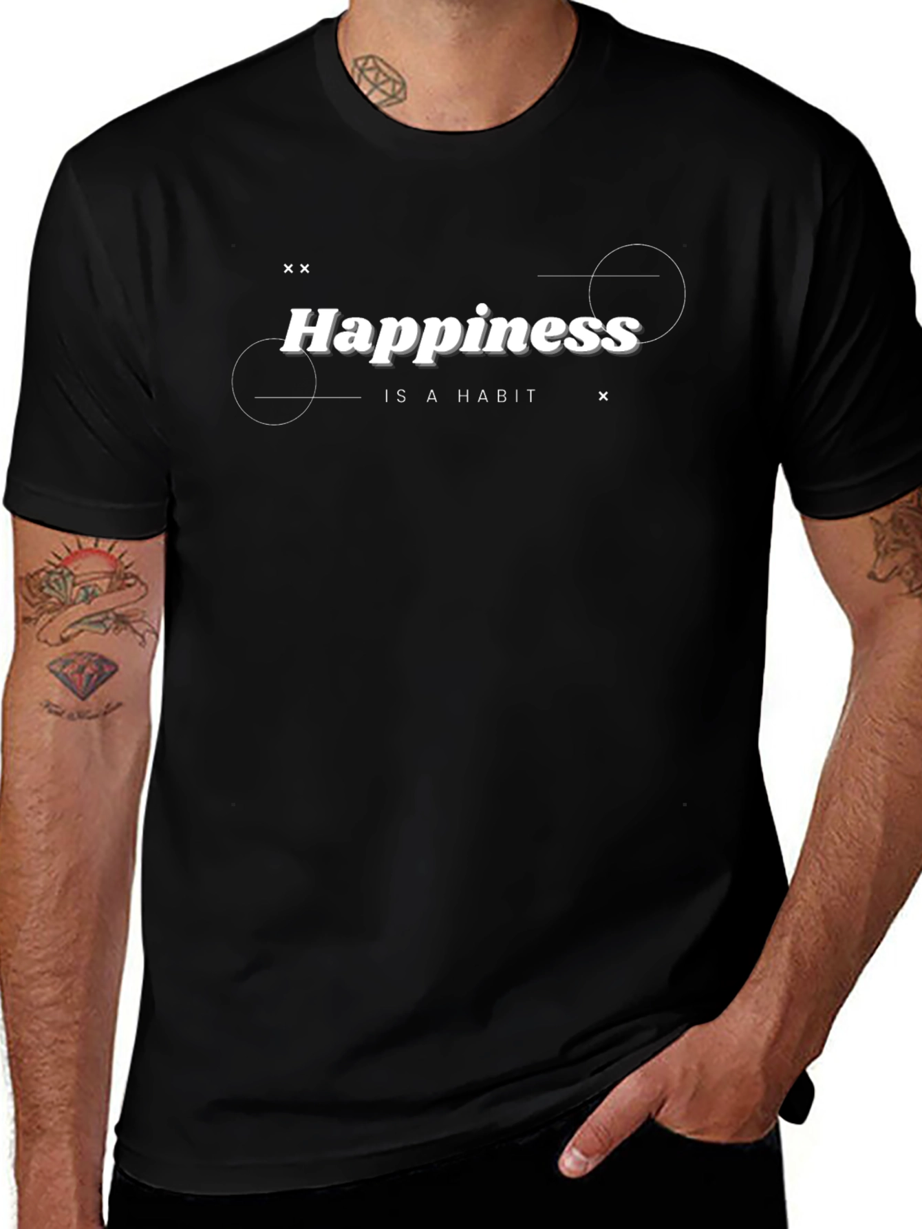 Happiness is a Habit Black T-Shirt