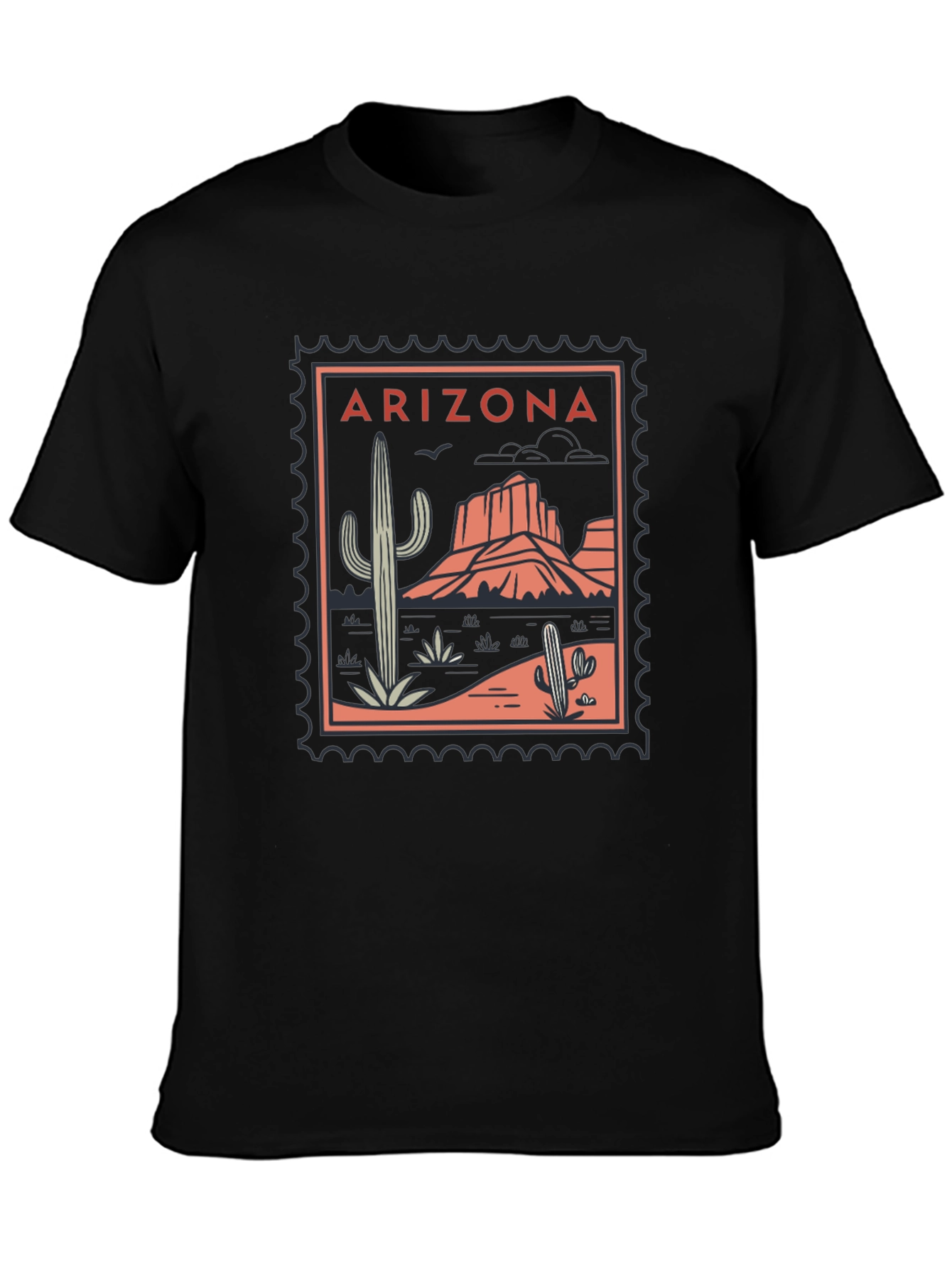 Arizona Desert Graphic Tee - Black Cotton T-Shirt