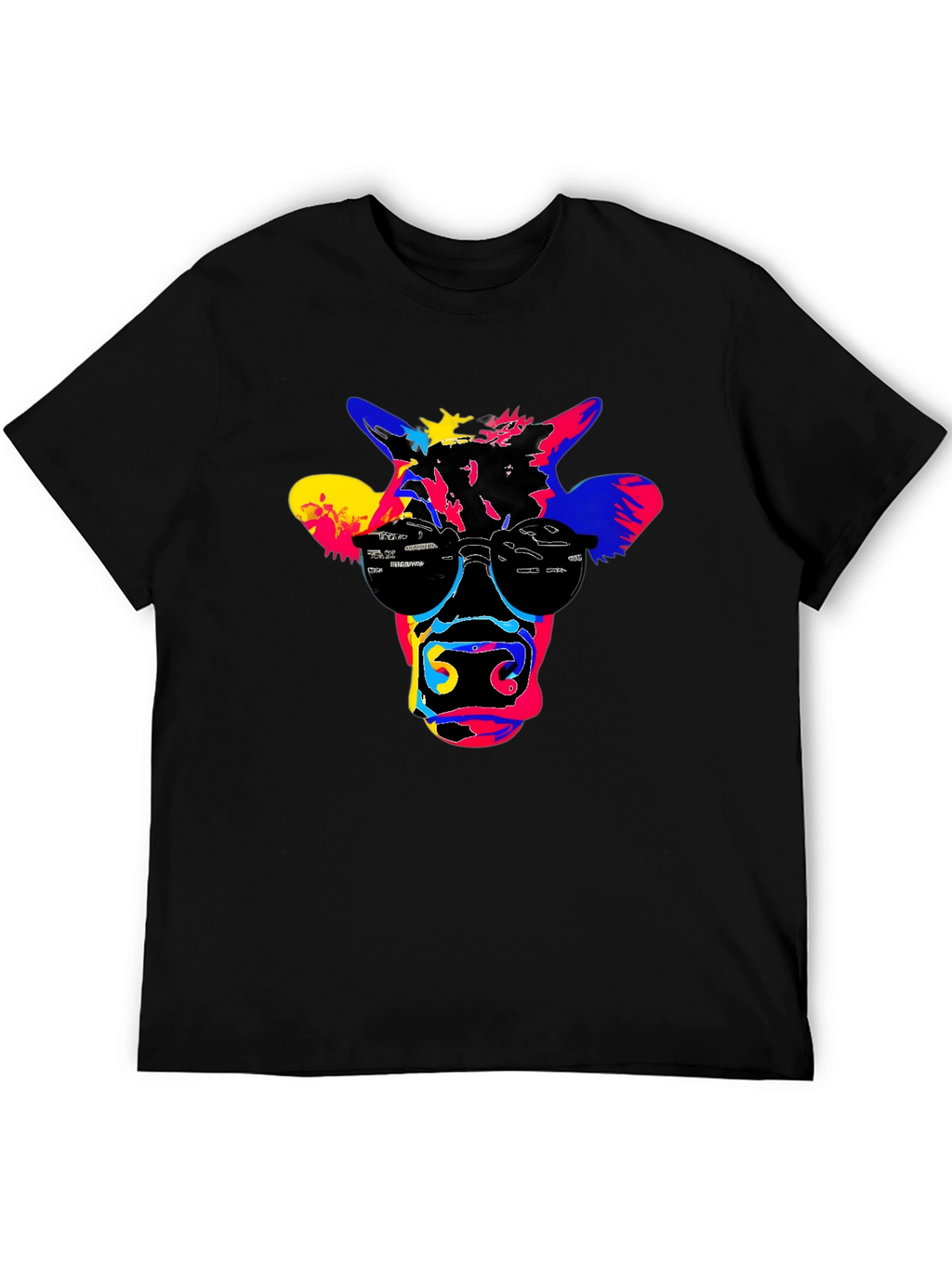 Cool Cow Graphic Tee - Black Cotton T-Shirt
