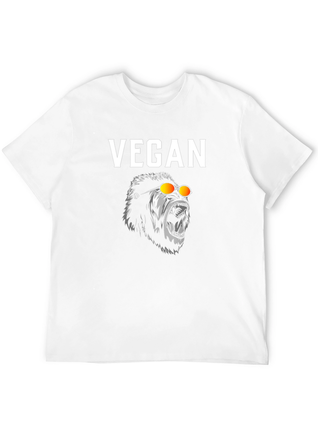 Vegan Gorilla Graphic Tee - Black Cotton T-Shirt