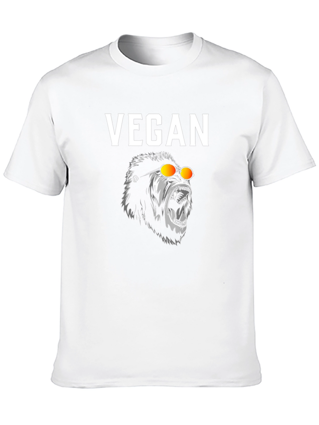 Vegan Gorilla Graphic Tee - Black Cotton T-Shirt