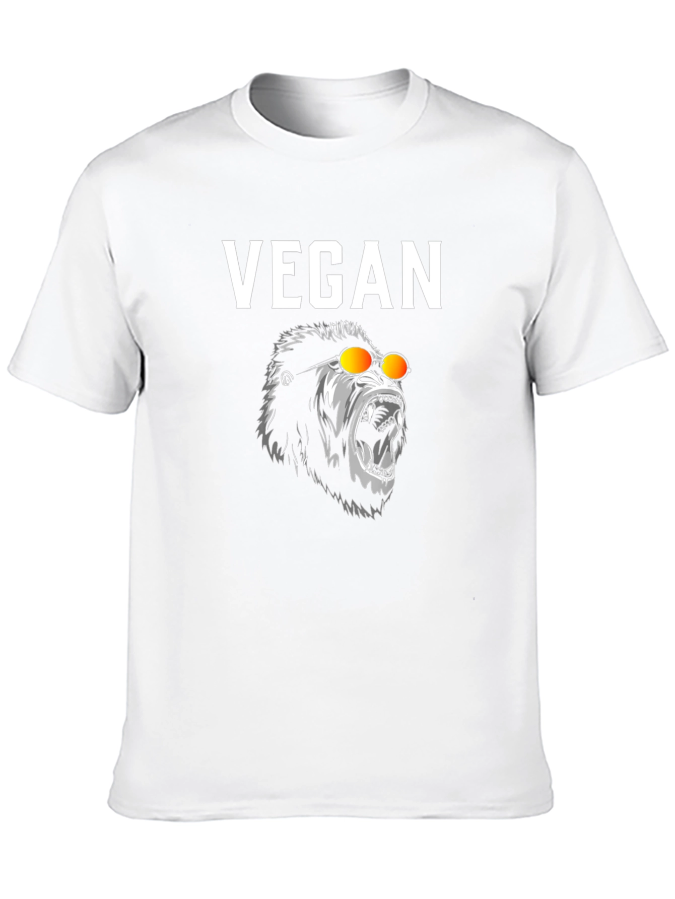 Vegan Gorilla Graphic Tee - Black Cotton T-Shirt