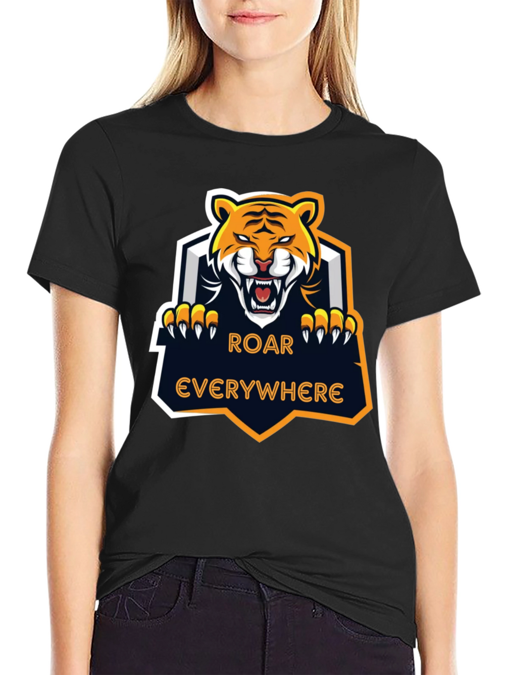 Roar Everywhere Graphic Tee - Fierce Tiger Design