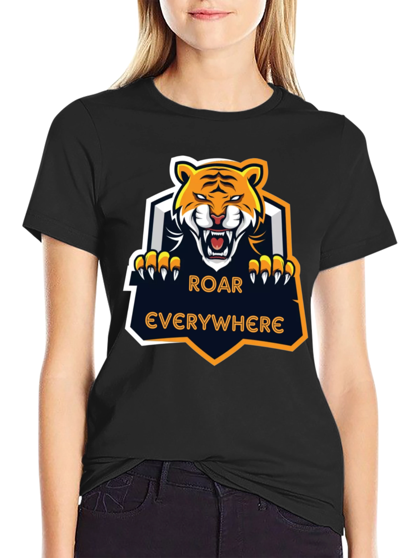 Roar Everywhere Graphic Tee - Fierce Tiger Design