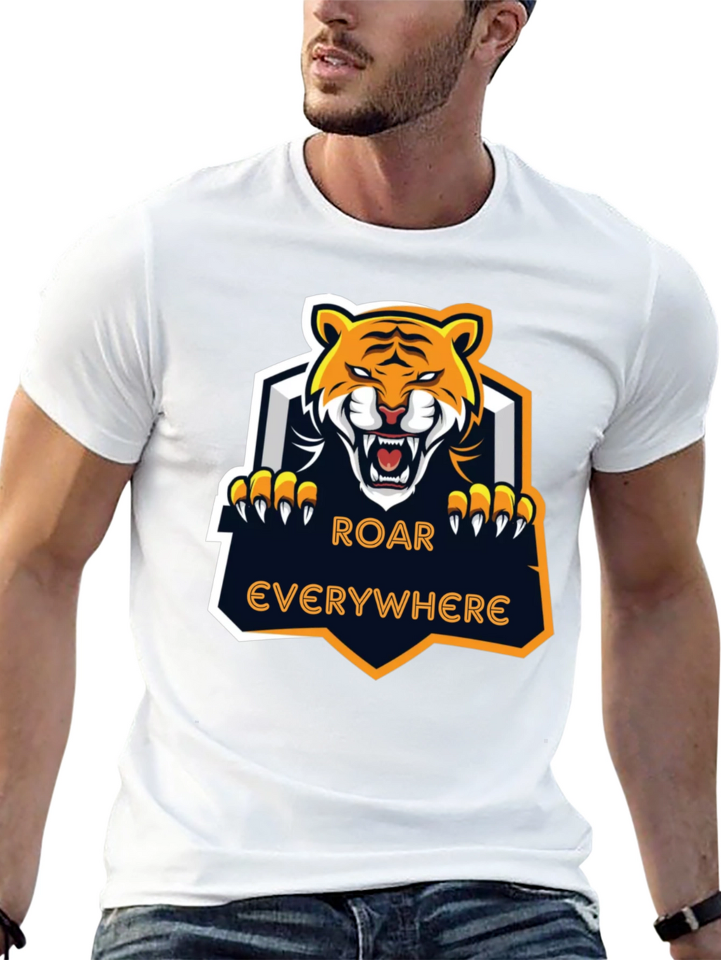 Roar Everywhere Graphic Tee - Fierce Tiger Design