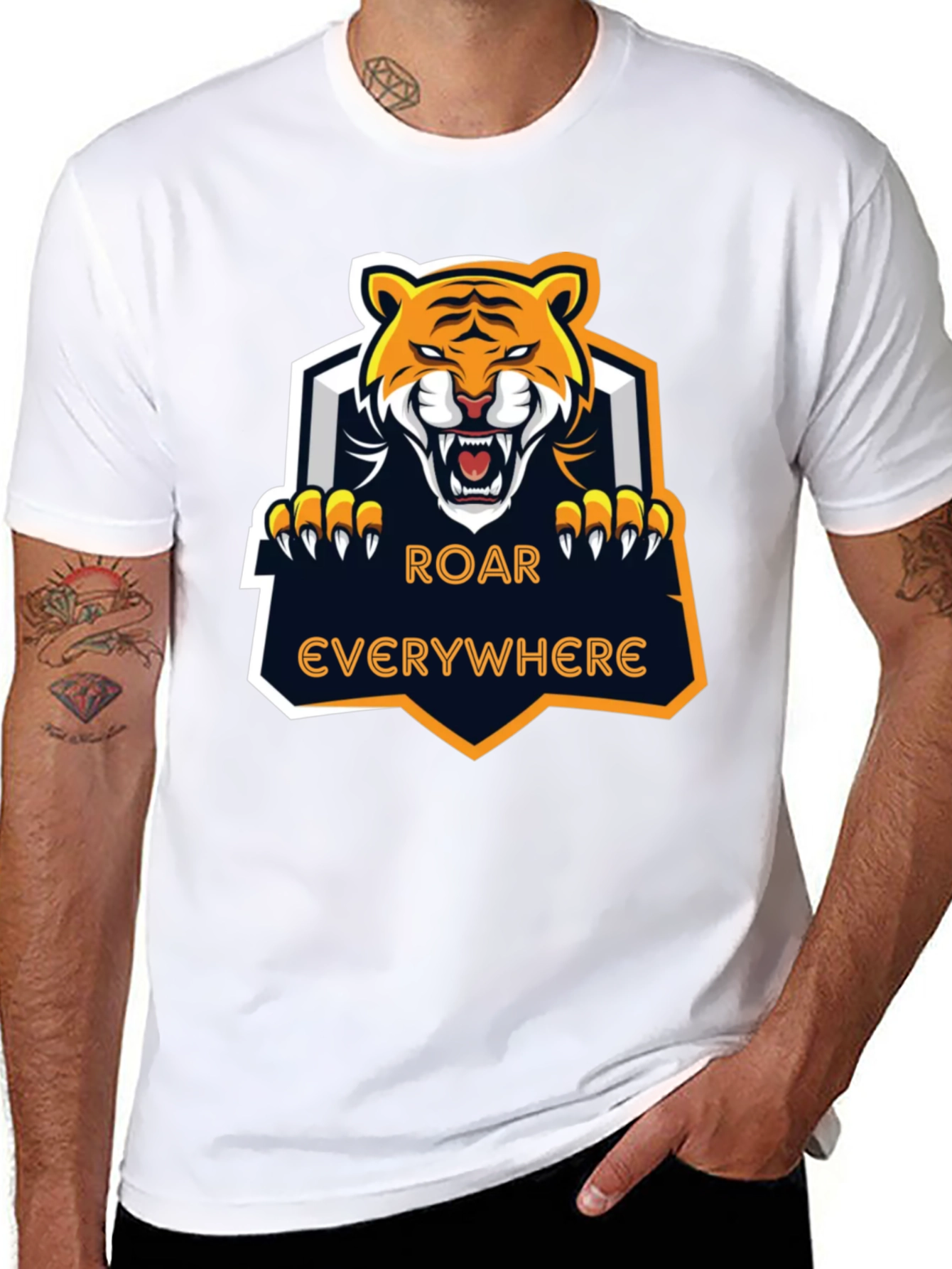 Roar Everywhere Graphic Tee - Fierce Tiger Design