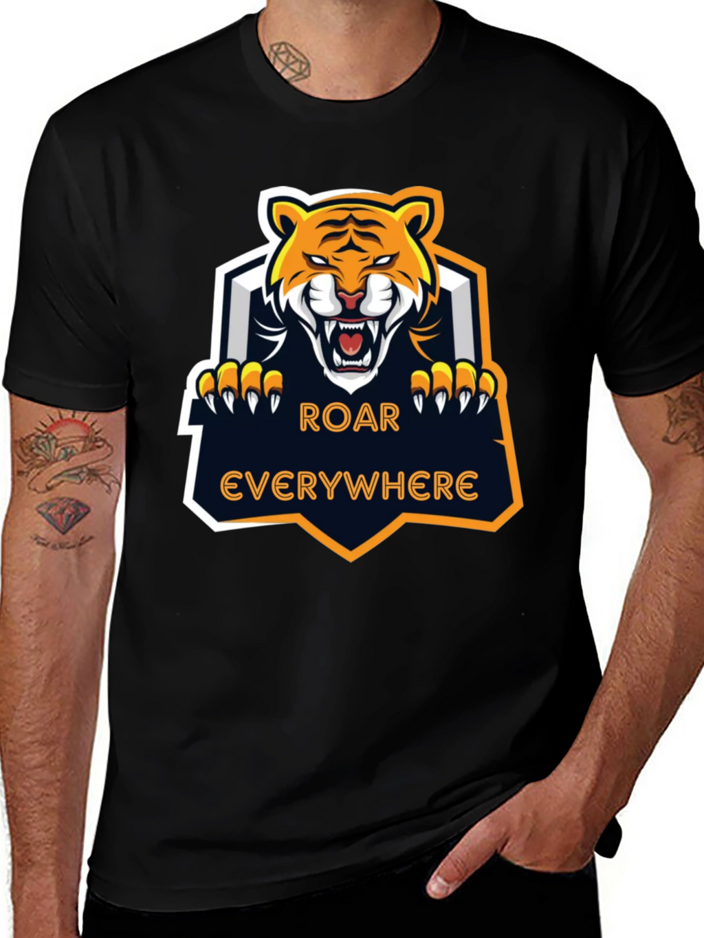 Roar Everywhere Graphic Tee - Fierce Tiger Design