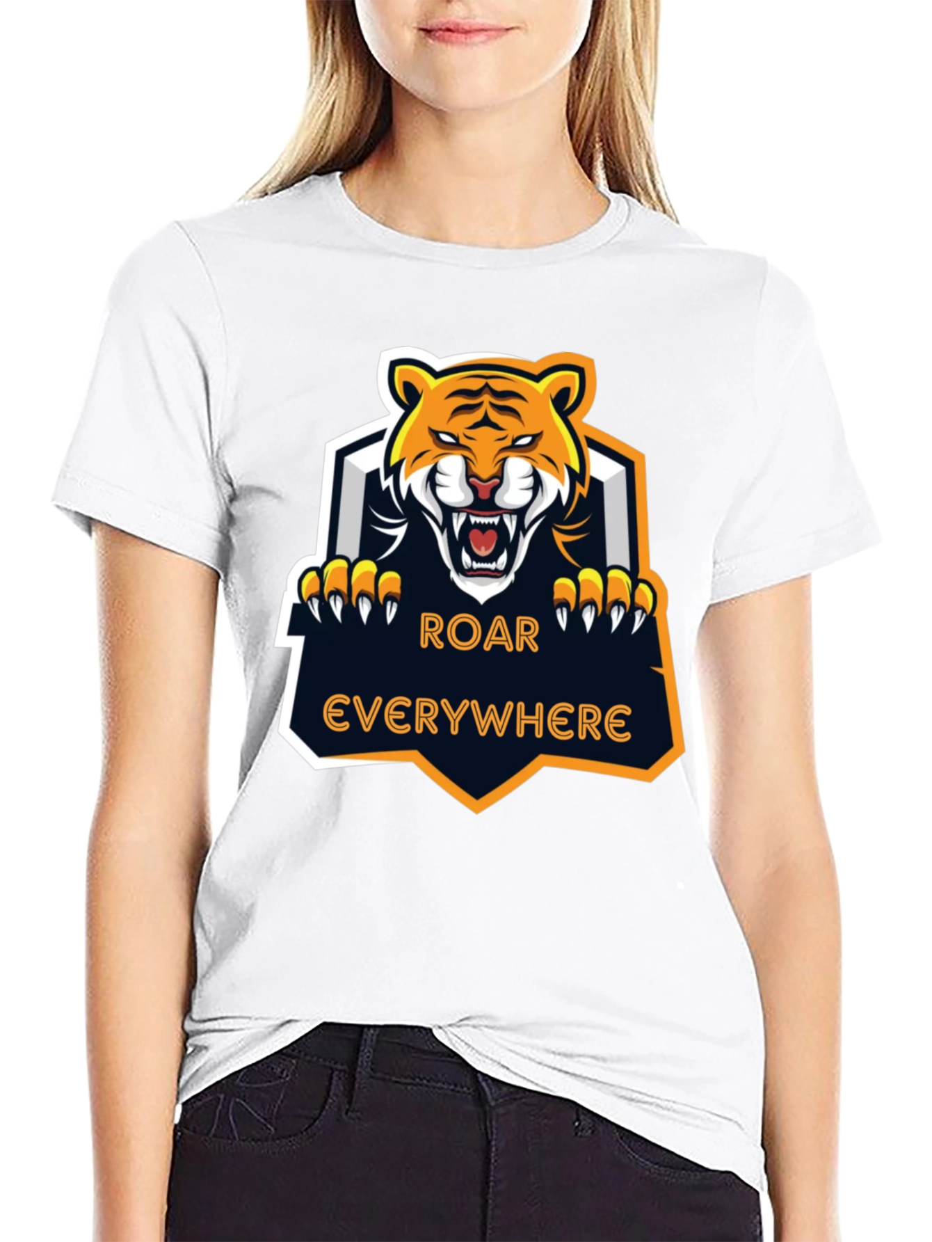 Roar Everywhere Graphic Tee - Fierce Tiger Design
