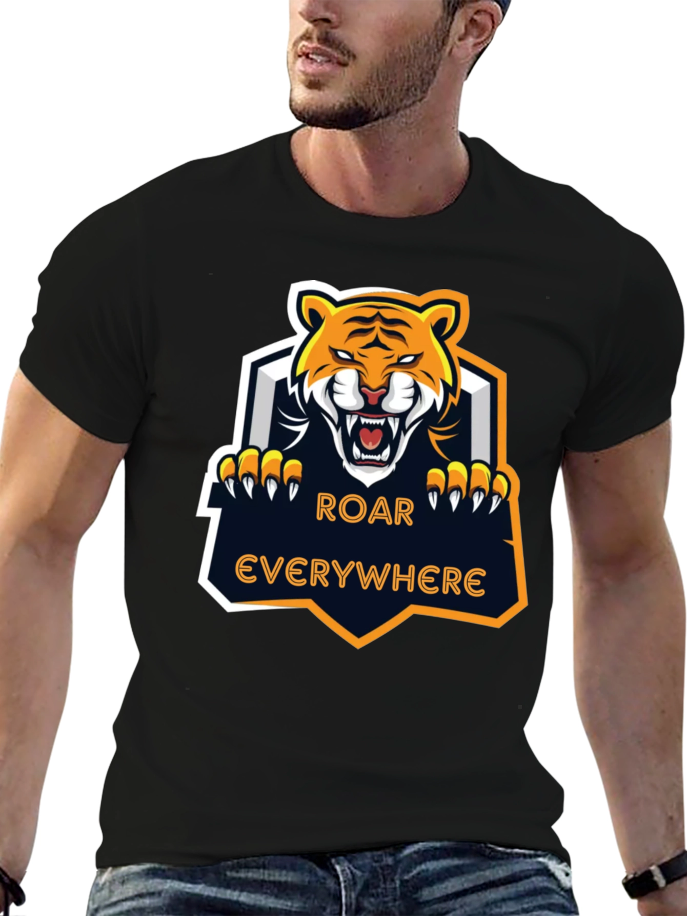 Roar Everywhere Graphic Tee - Fierce Tiger Design