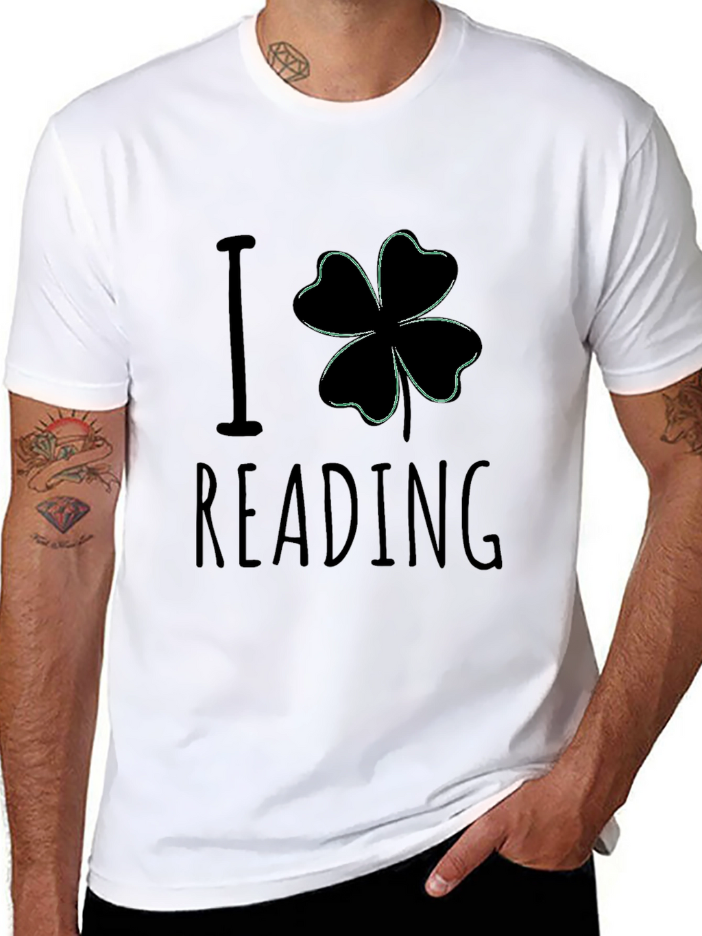 I Clover Reading Black T-Shirt