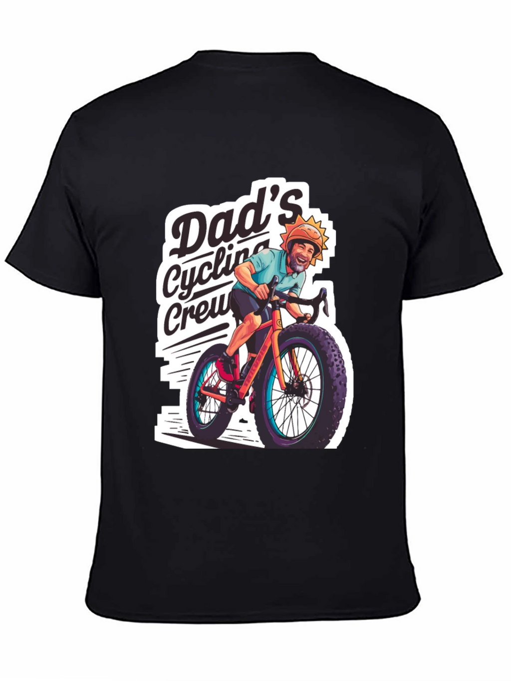 Dads Cycling Crew Black Graphic Tee