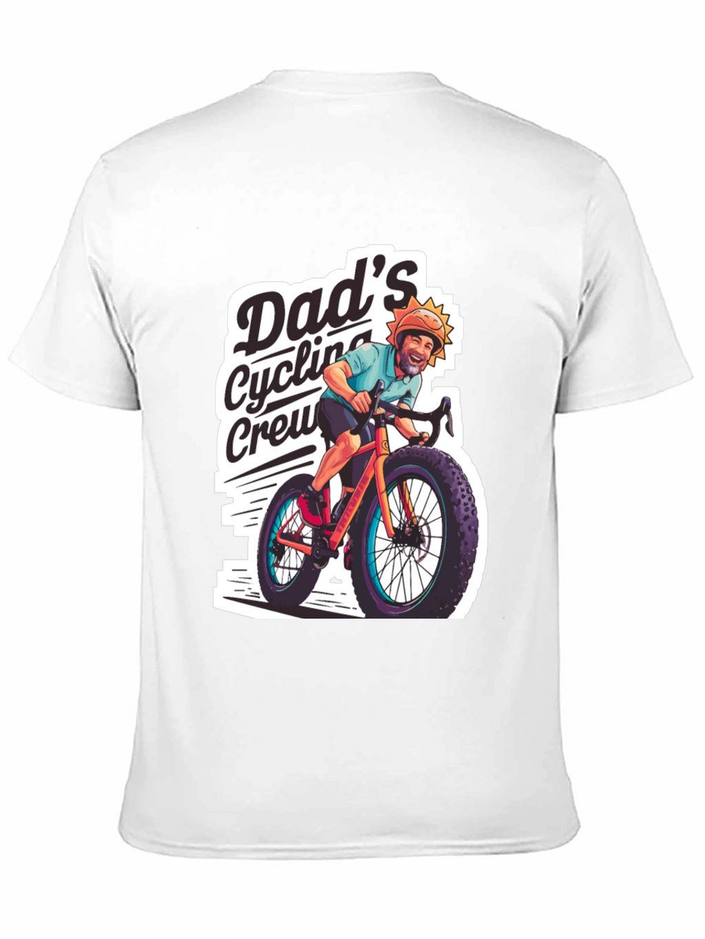 Dads Cycling Crew Black Graphic Tee