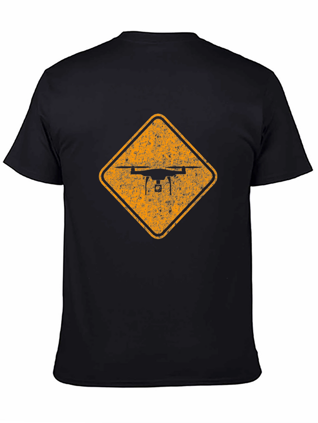 Drone Crossing Sign - Mens Black Graphic Tee
