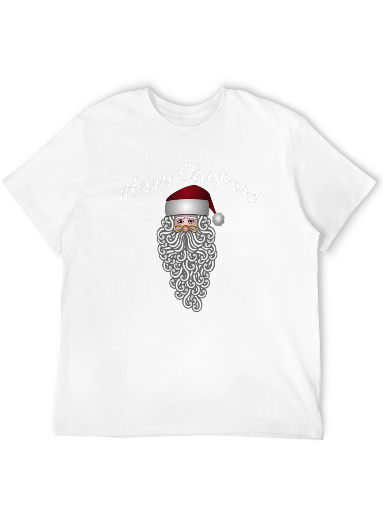Merry Christmas Santa Graphic Tee - Black Holiday Shirt