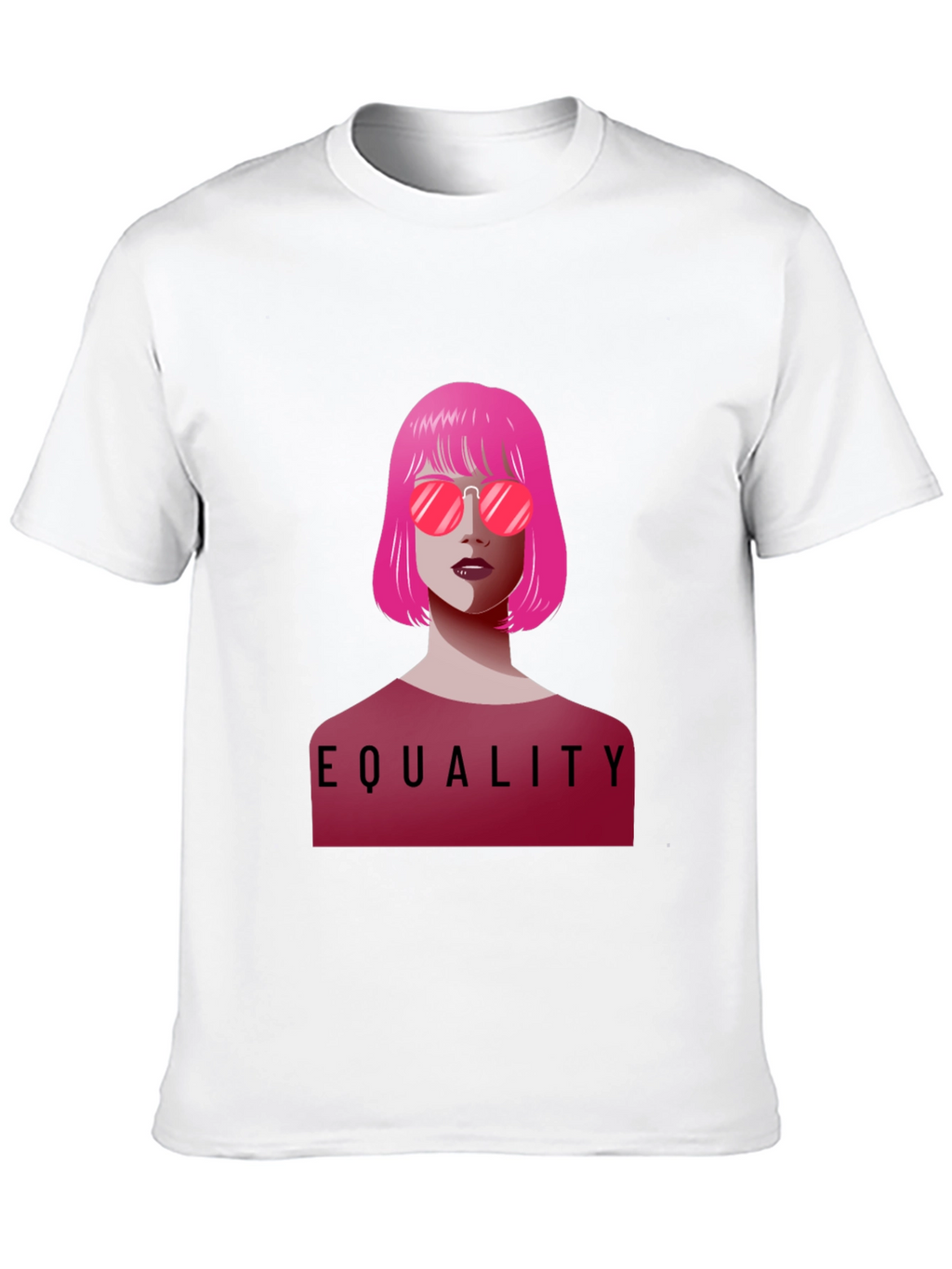 Equality Graphic Tee - Pink Hair & Sunglasses